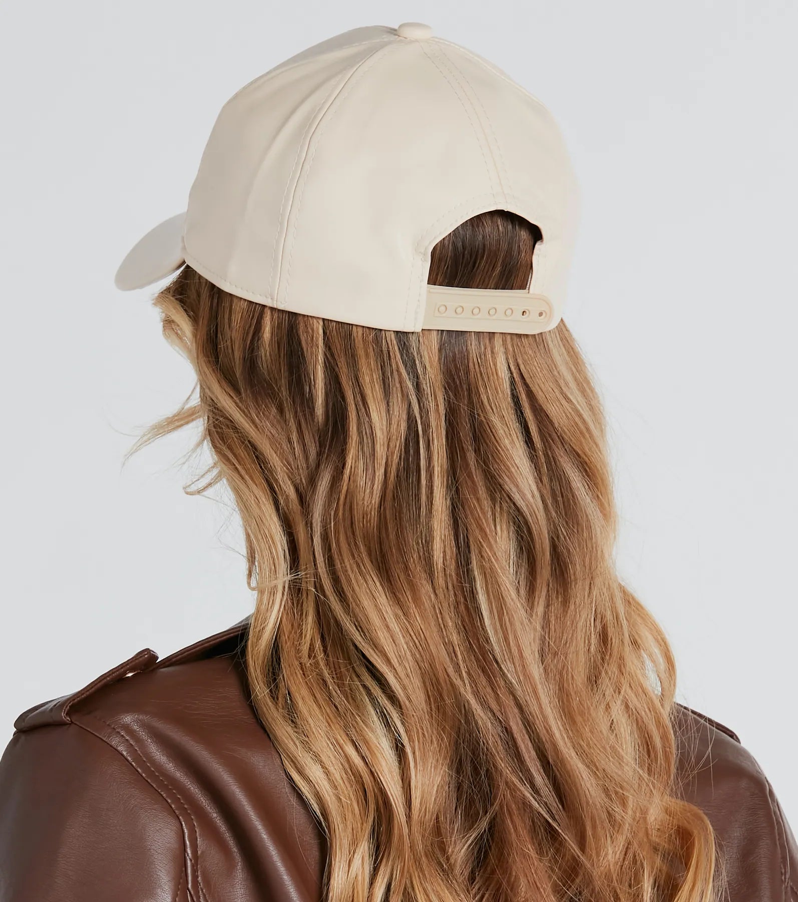 Spotted Downtown Faux Leather Baseball Cap