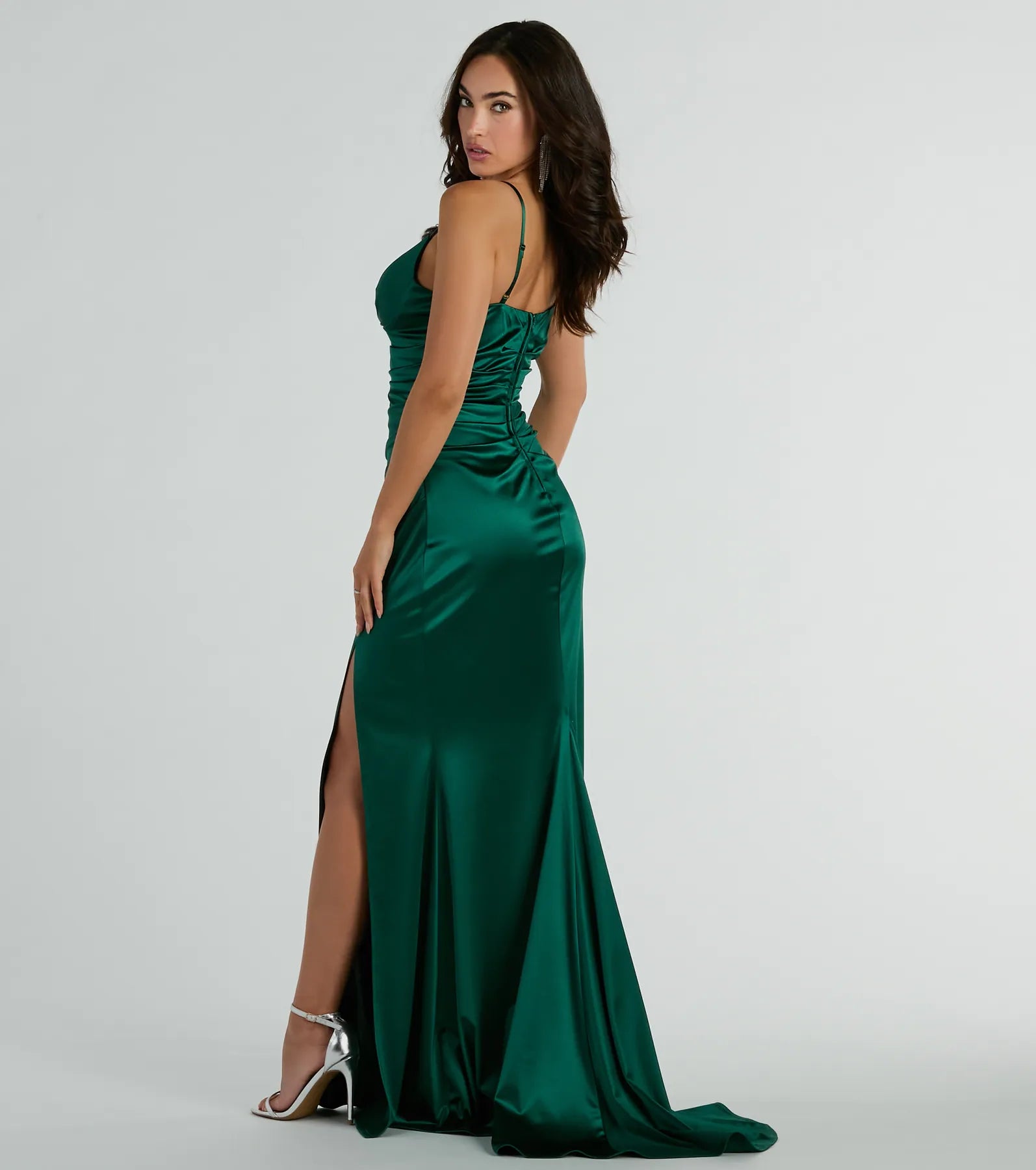 Jordyn Formal Satin Mermaid Dress With Train