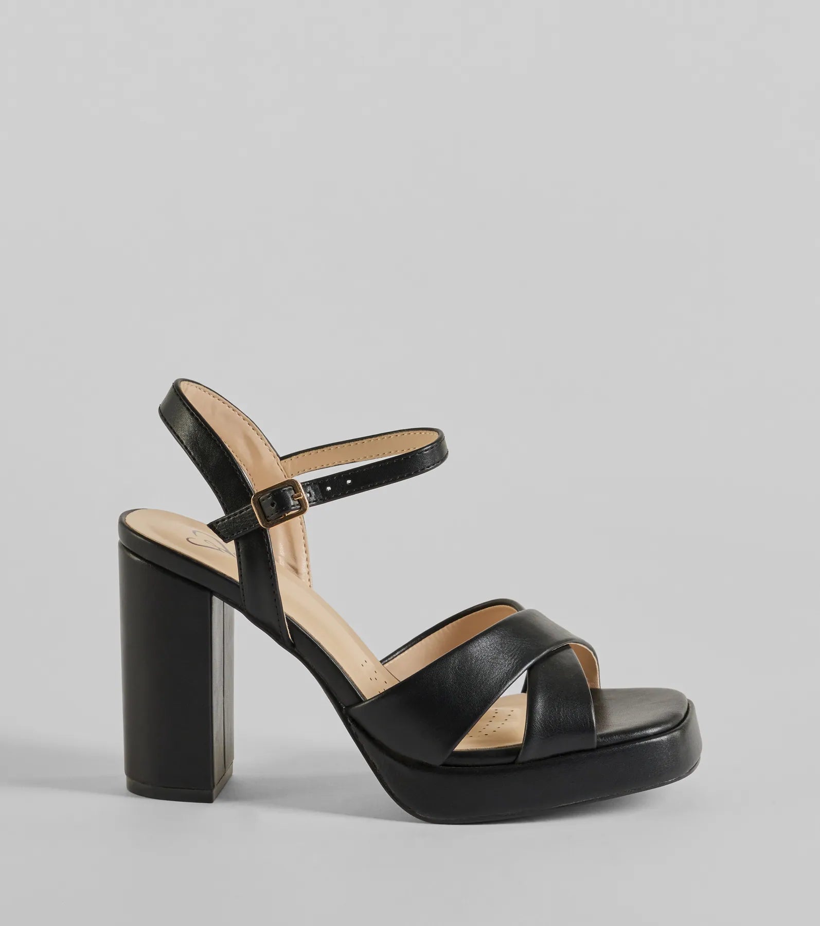 Timeless Treasure Criss-Cross Platform Block Heels