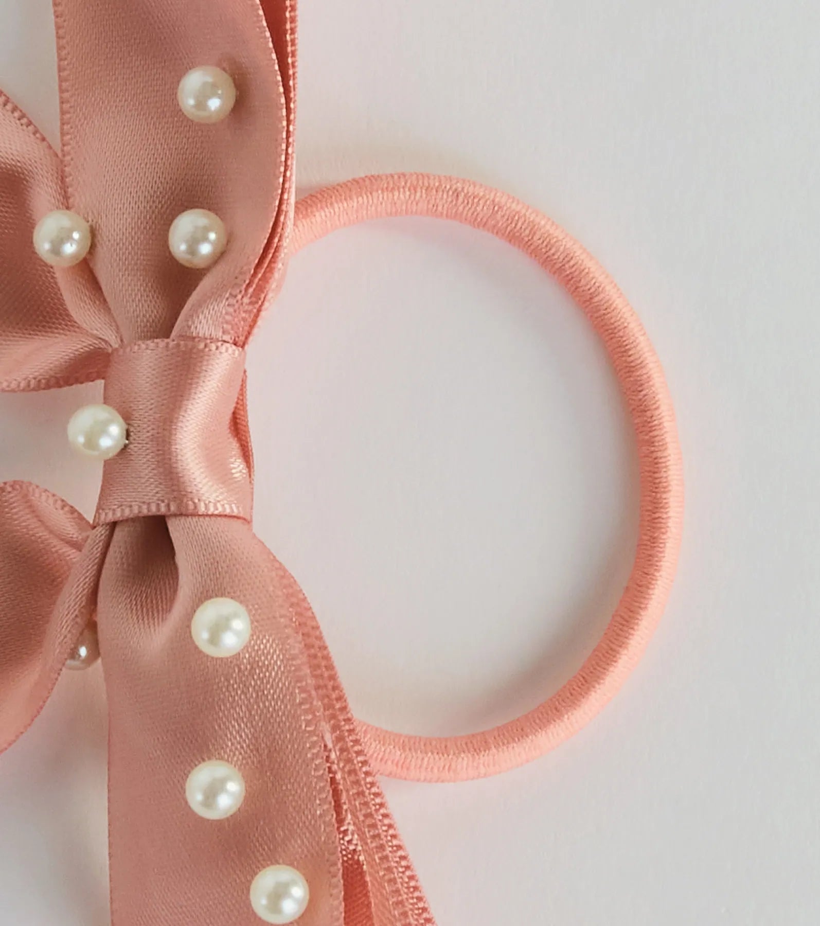 Posh Faux Pearl Satin Bow Three-Pack Hair Ties