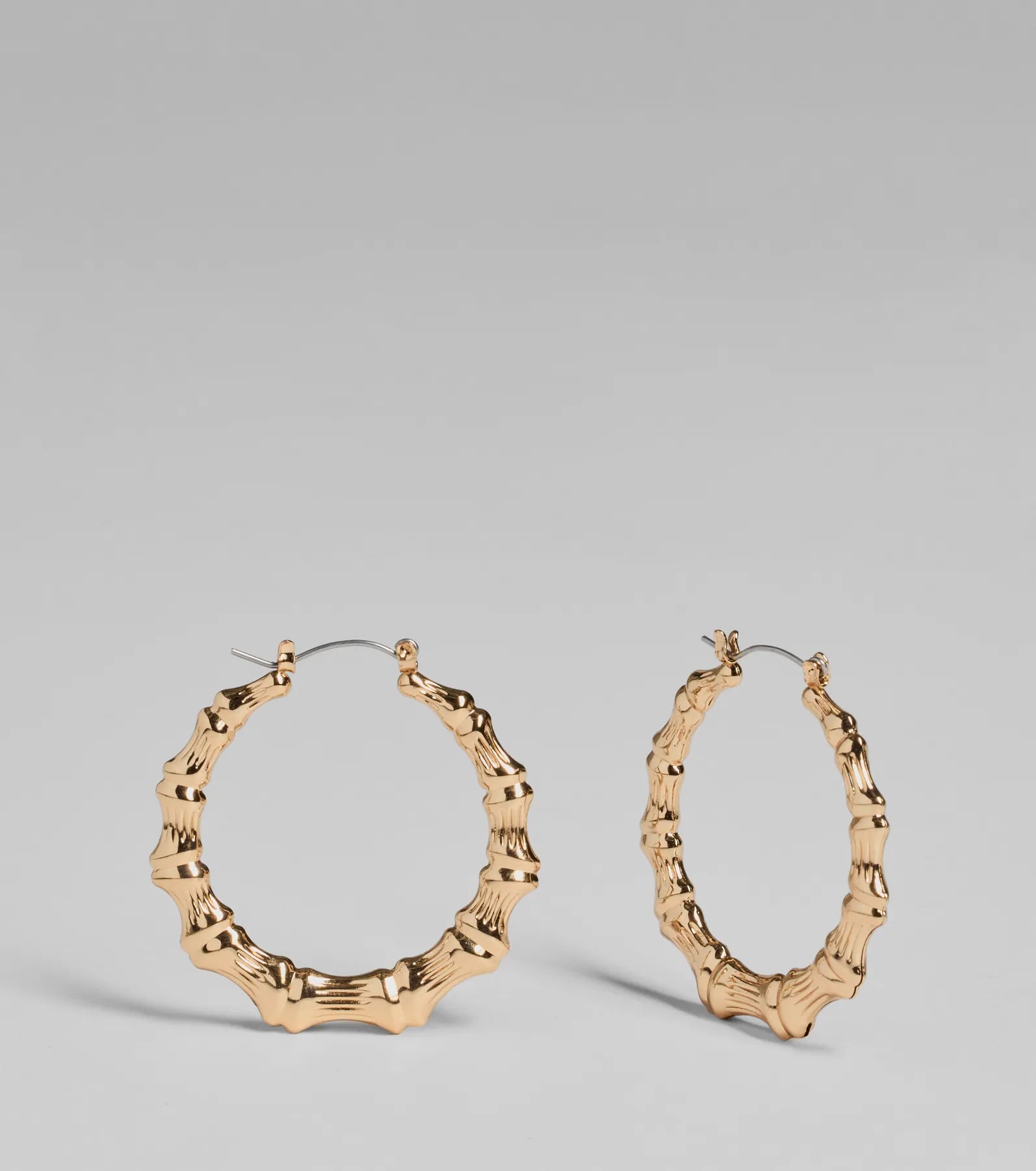 Chic Trendsetter Bamboo Hoop Earrings