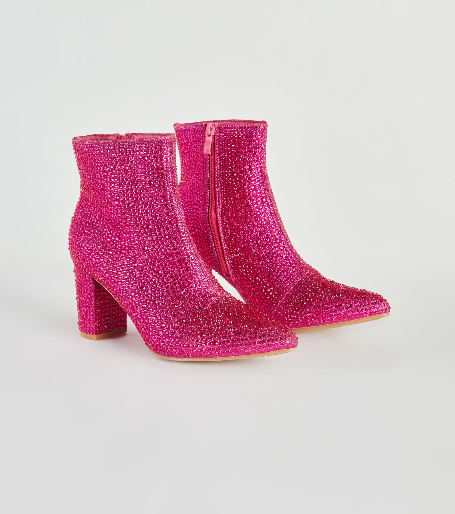 Glamorous Era Iridescent Rhinestone Booties