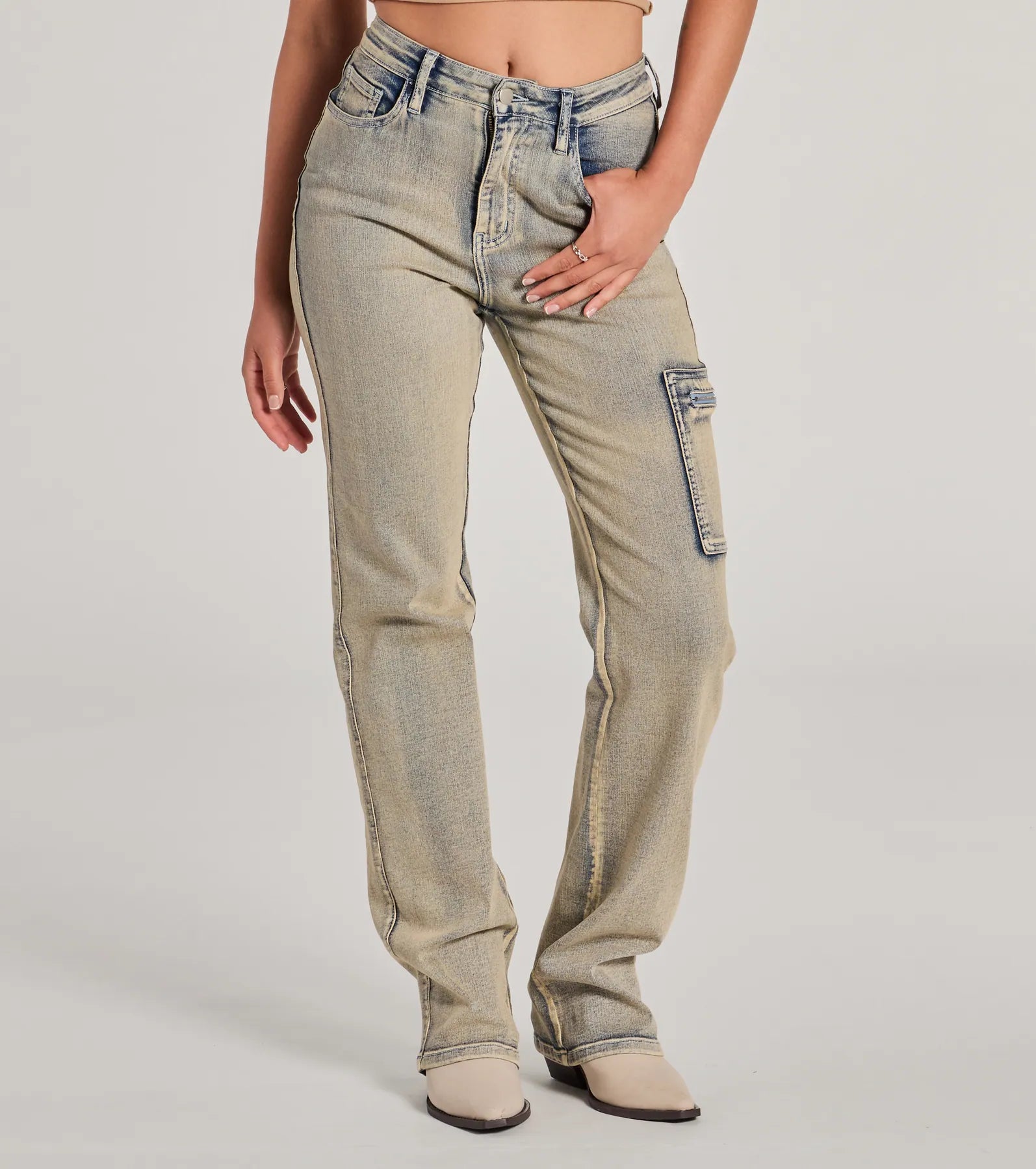 Cool Edge High-Rise Straight-Leg Denim Jeans