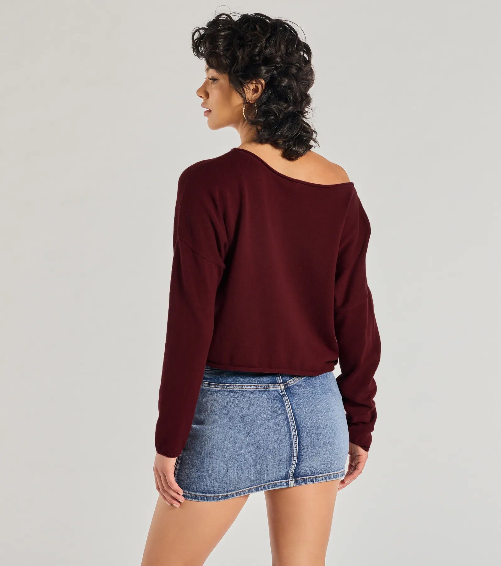 Classic Chic Asymmetrical Cropped Pullover Sweater