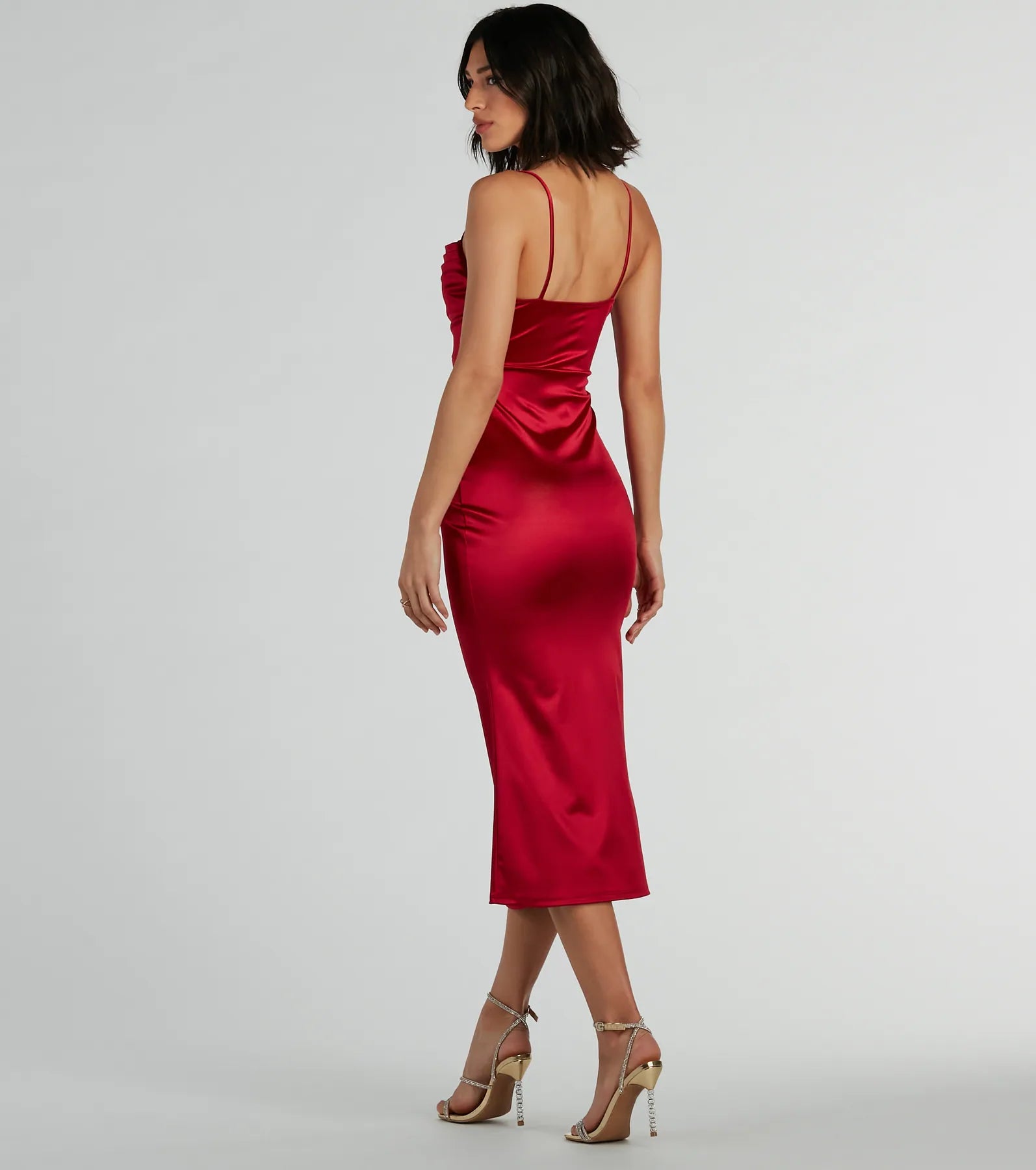 Feeling Luxurious A-Line Satin Midi Dress