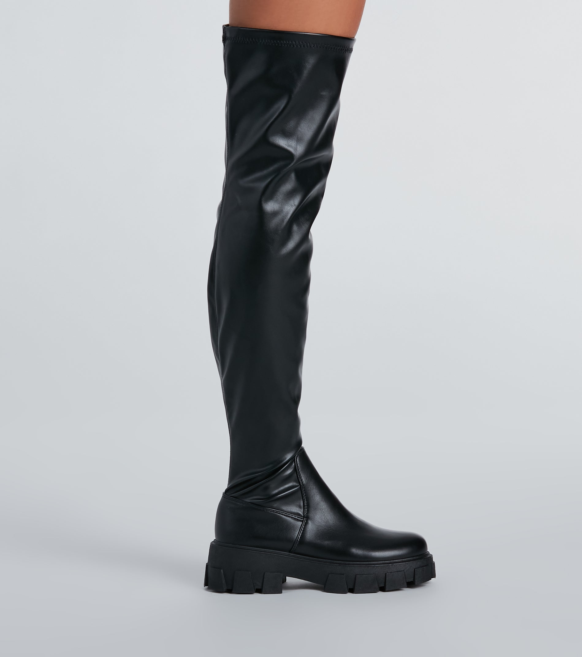 In Command Platform Faux Leather Over-The-Knee Boots