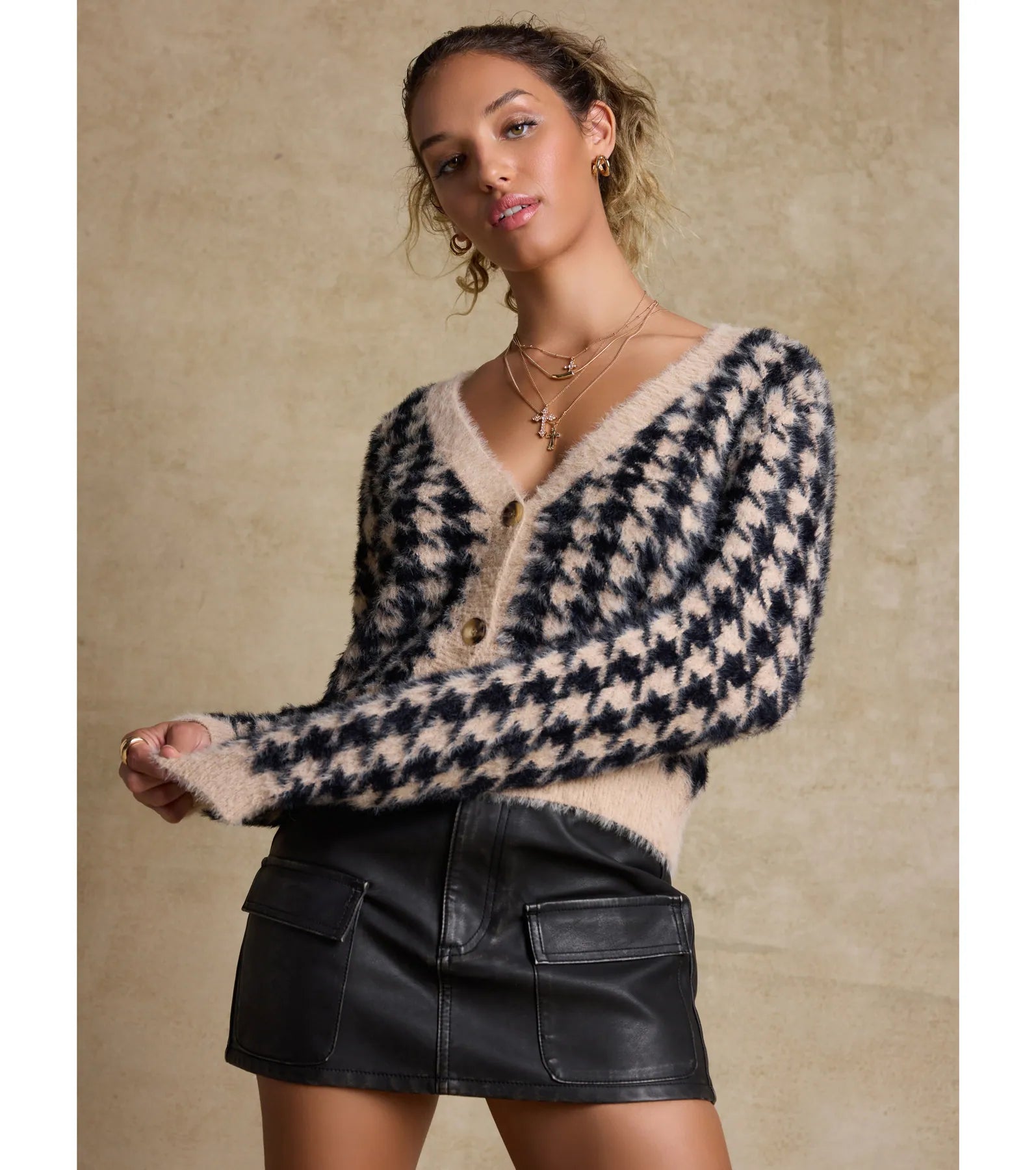 Cool-Girl Sleek Faux Leather Cargo Mini Skirt