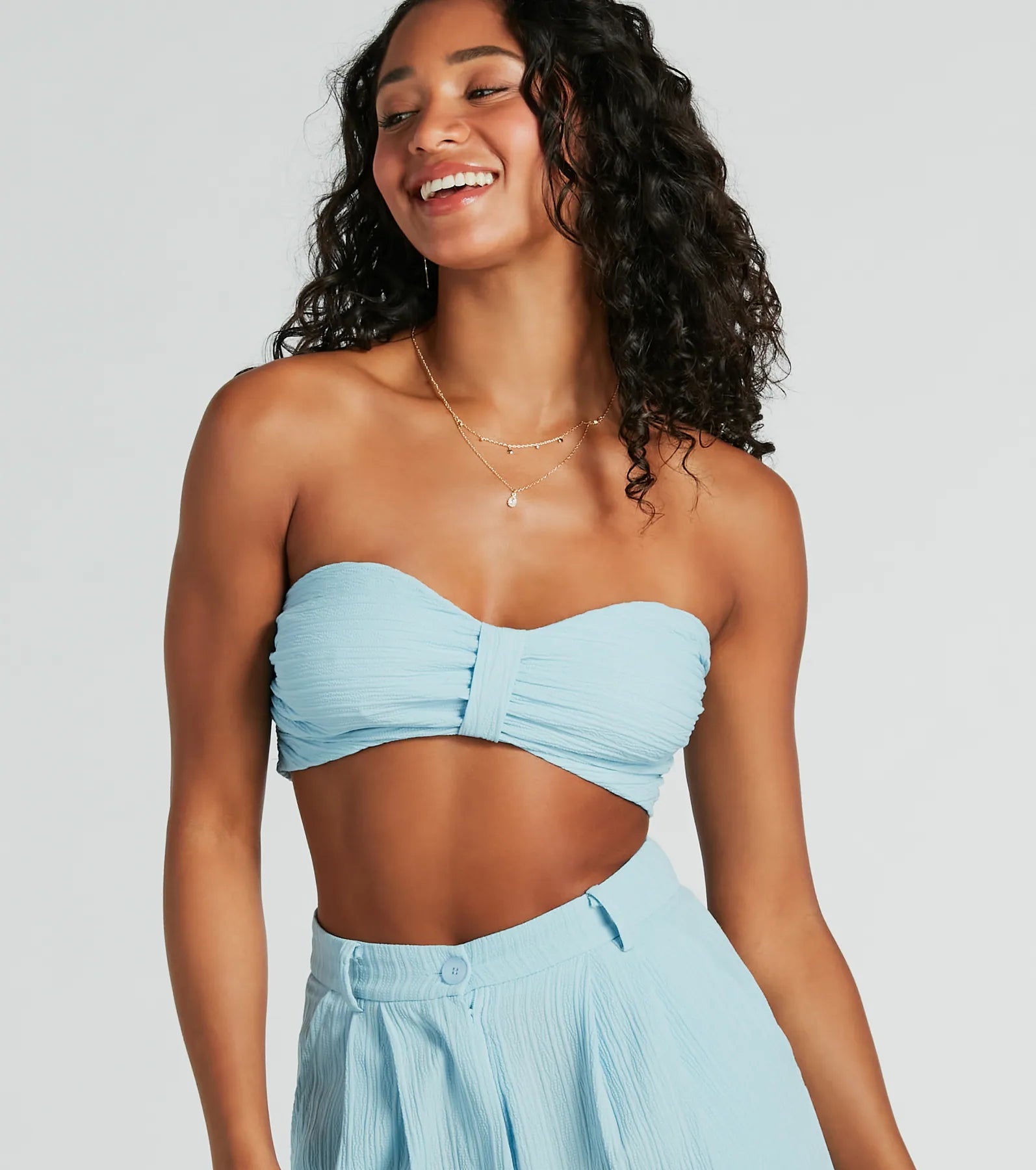 Endless Vacay Strapless Tube Crop Top