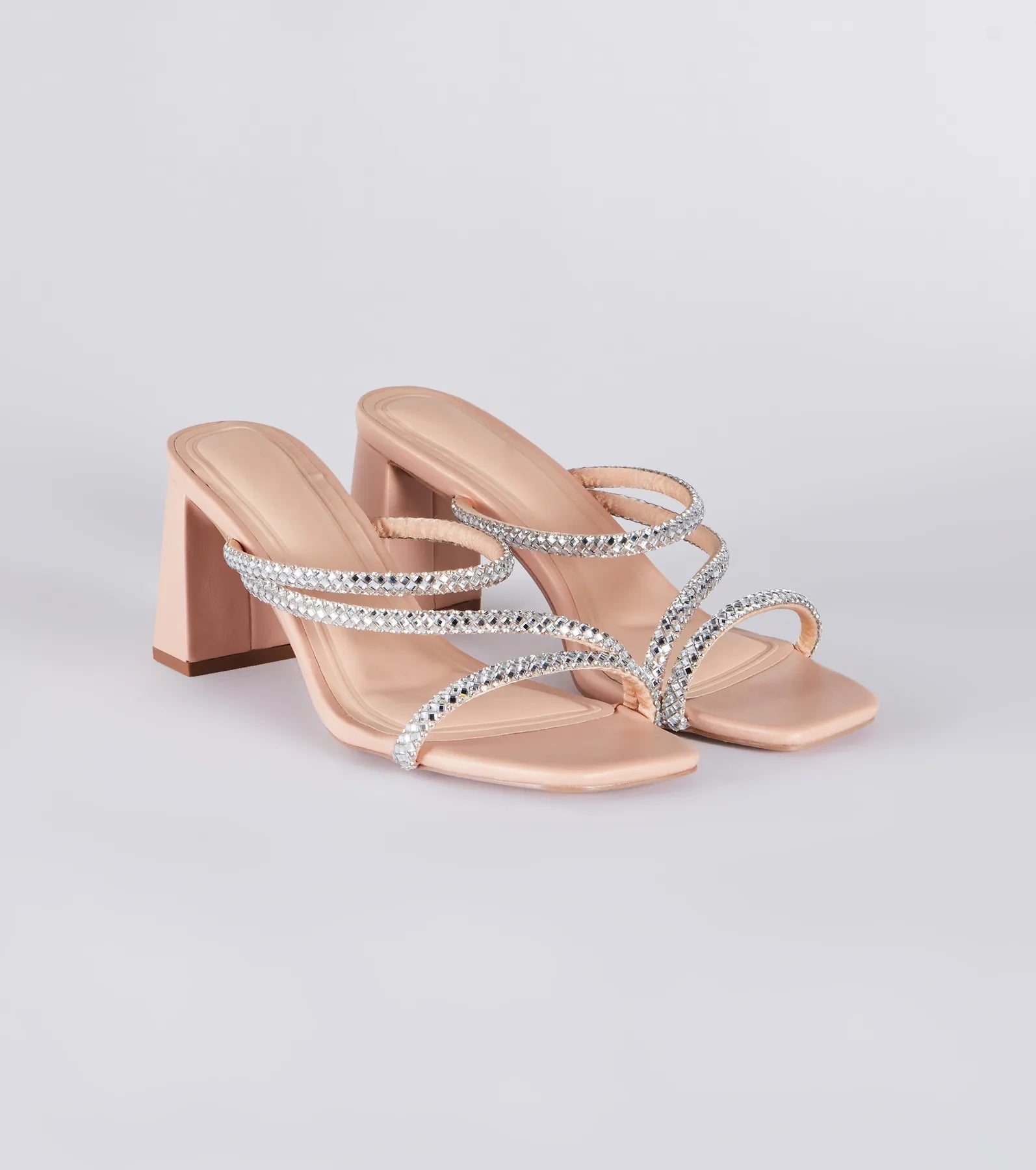 Step Out In Sparkle Rhinestone Low-Heel Mules