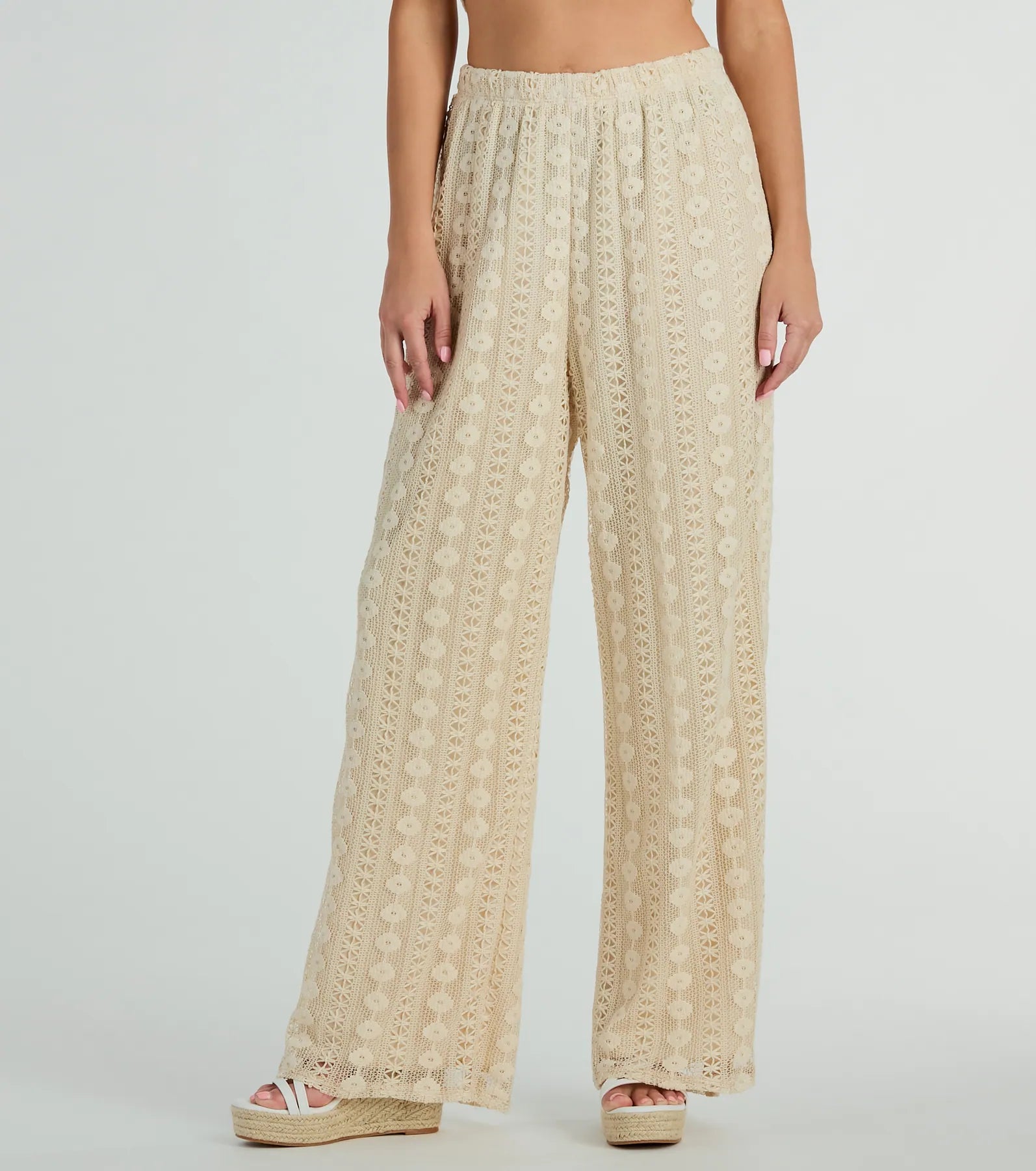 Sunshine Livin' High Rise Palazzo Crochet Pants