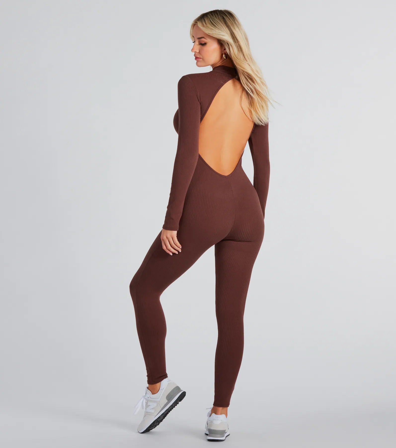 Feeling Cute Long Sleeve Open Back Catsuit