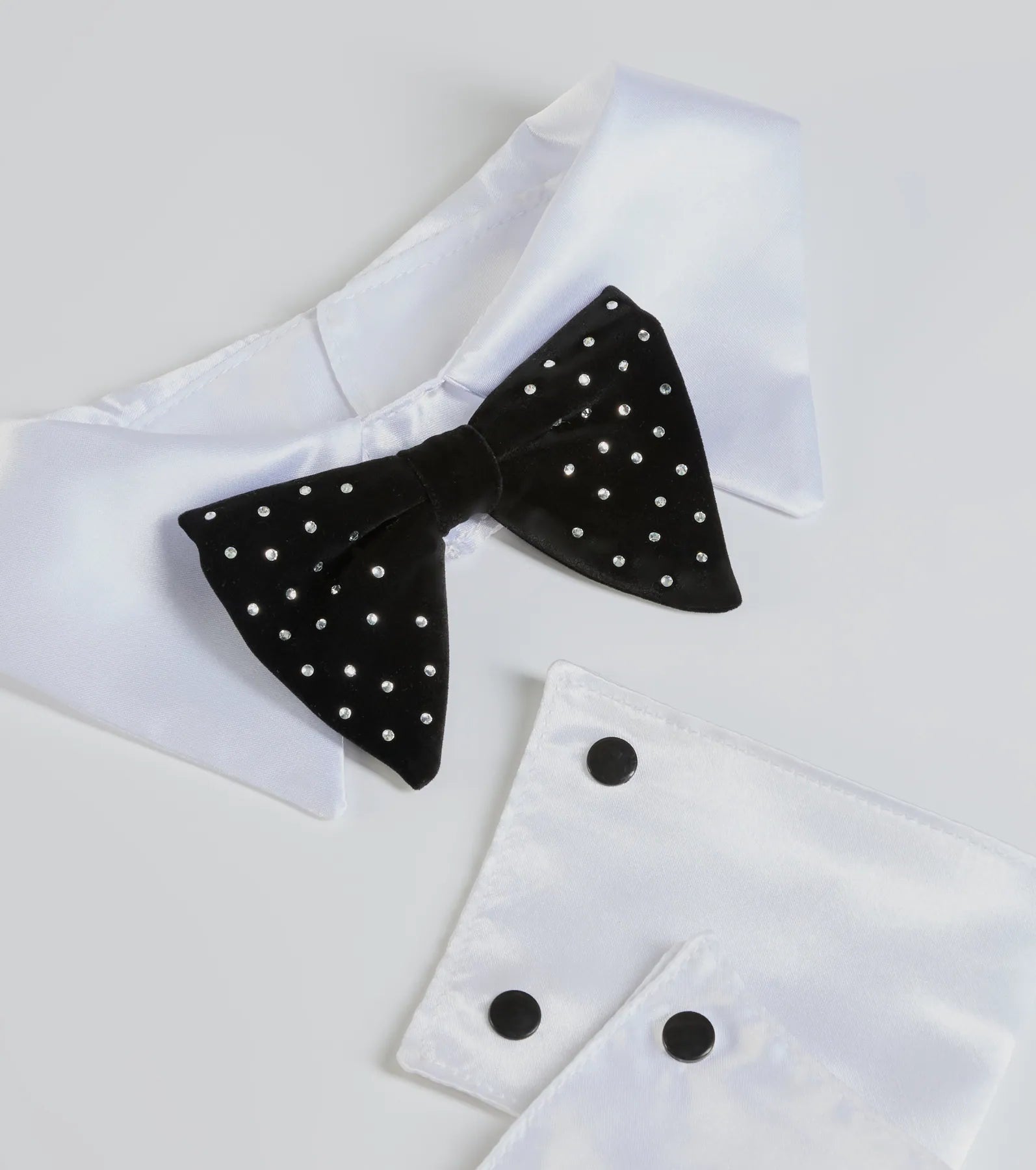 Bunny Babe Rhinestone Bowtie And Cuff Set