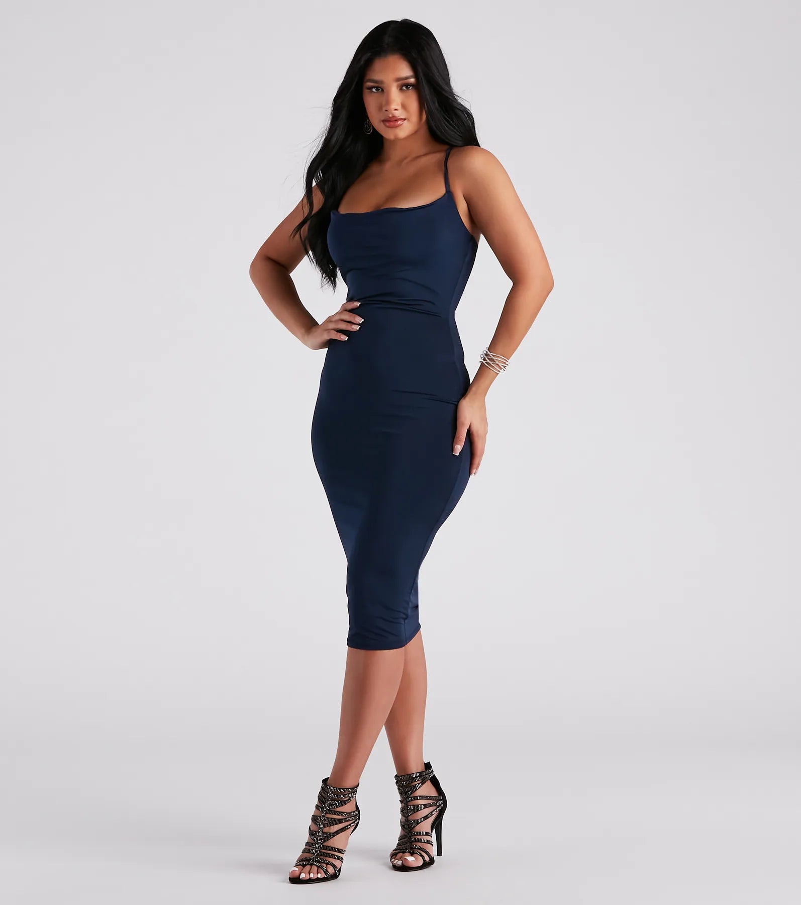 Contemporary Babe Cowl Midi Dress