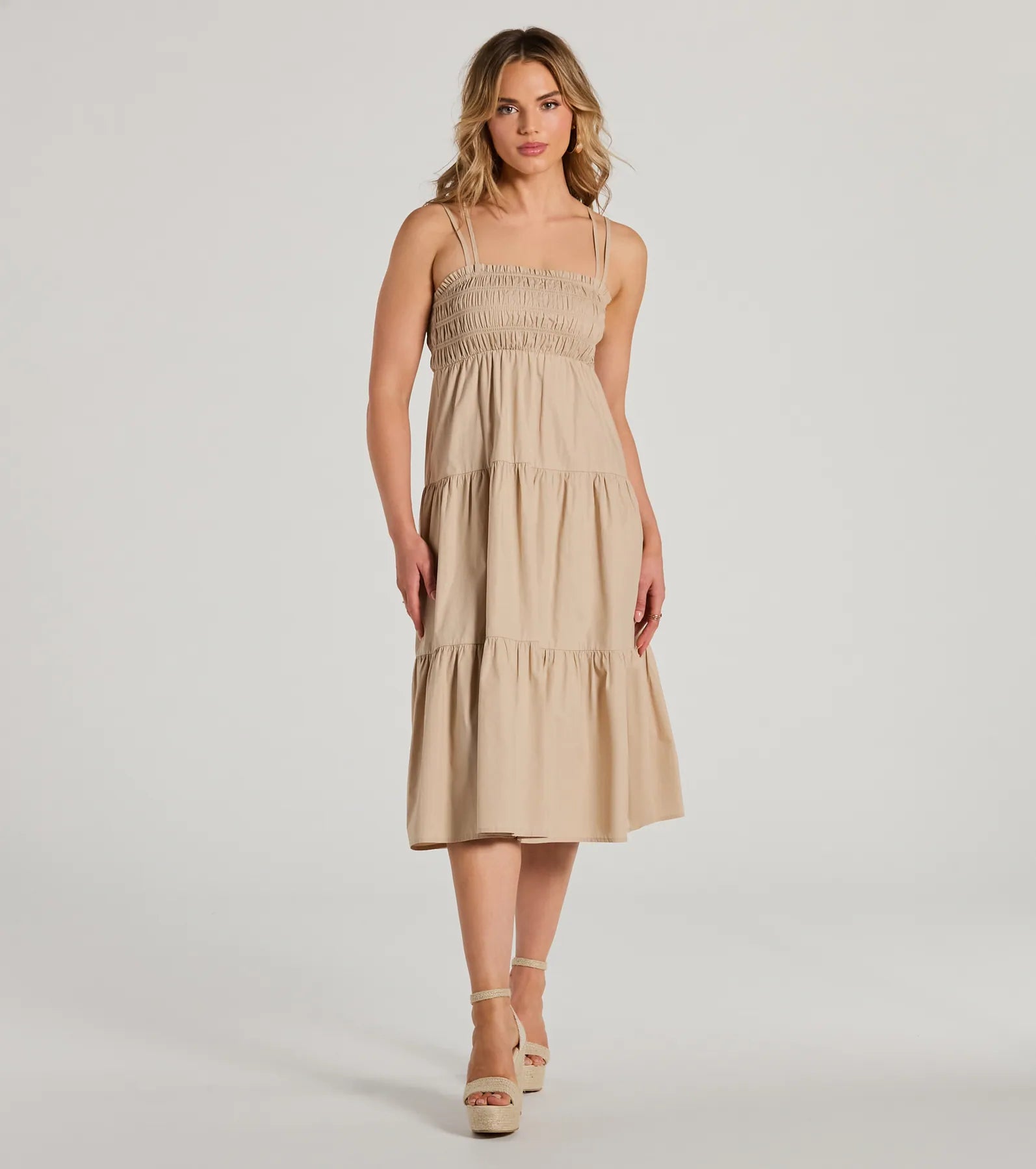 Darling Appeal Sleeveless Ruffled Midi Dress