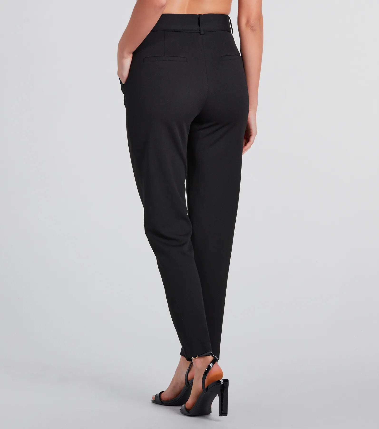 Classic Style High-Rise Crepe Trouser Pants