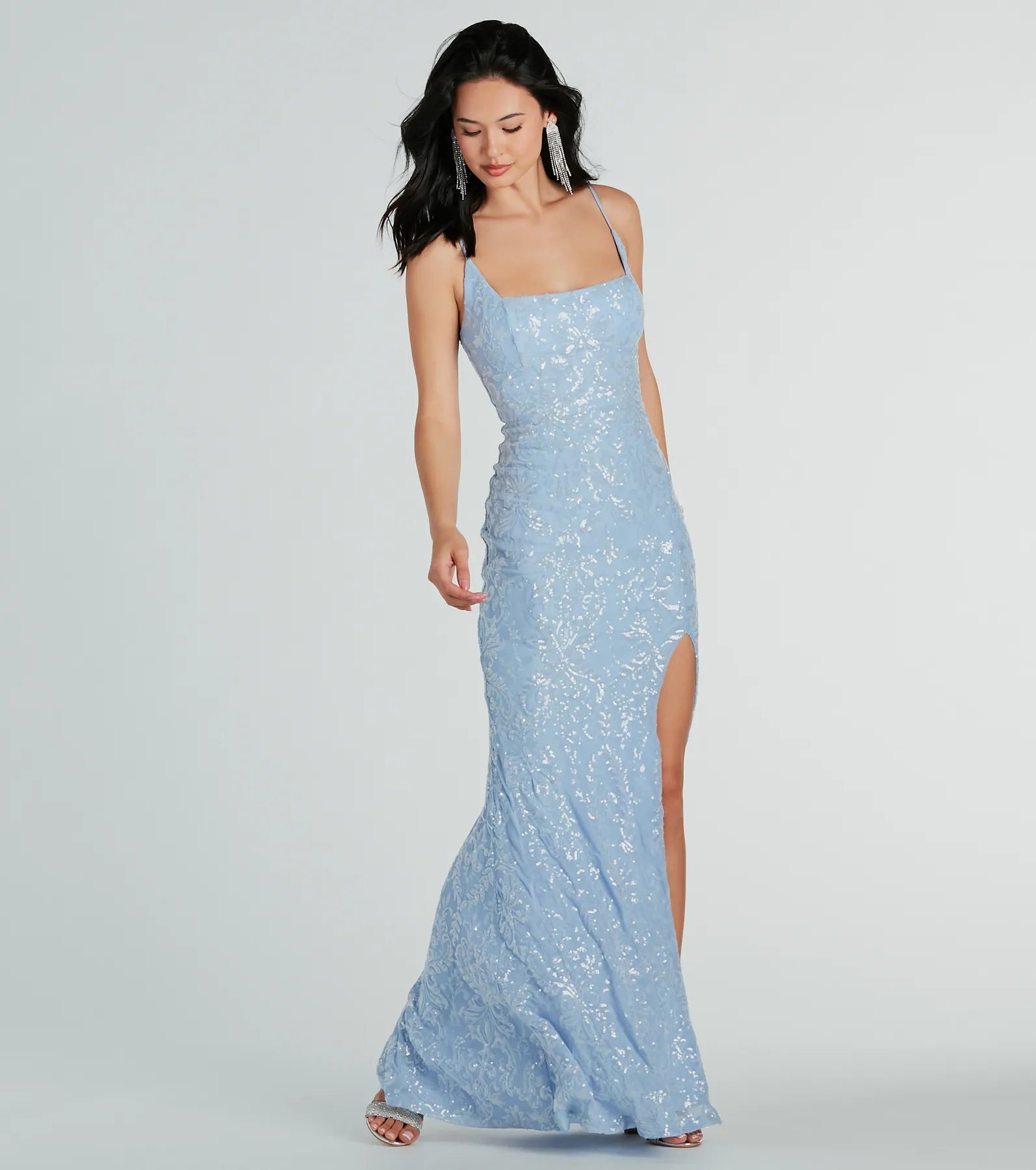 Kailani Formal Sequin Slit Mermaid Dress