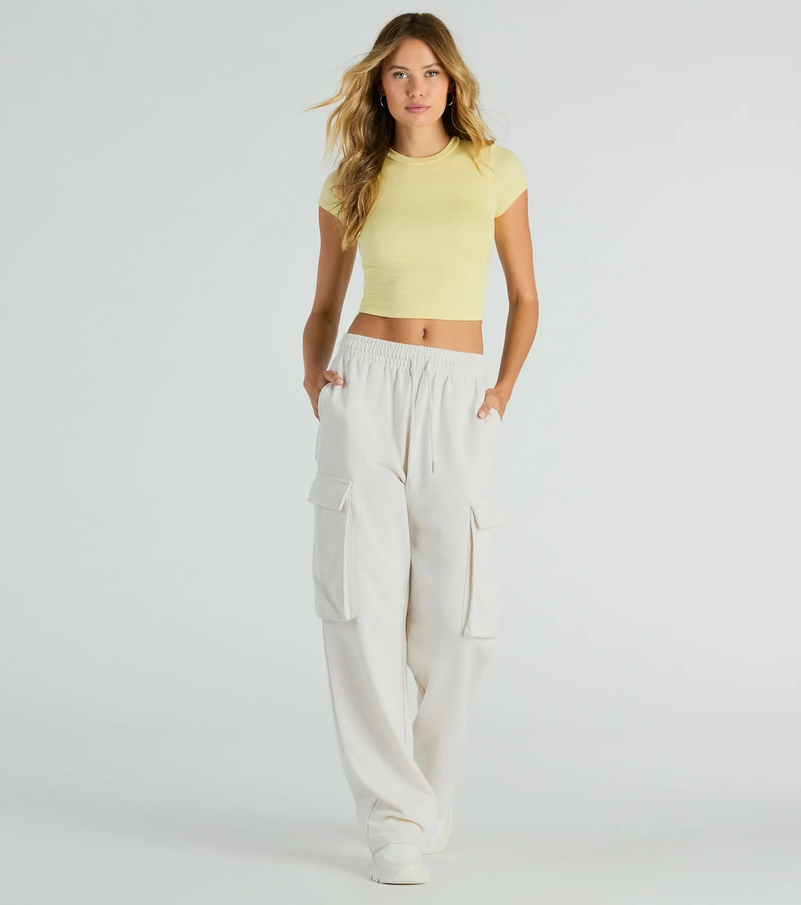 Effortless Style Short Sleeve Ribbed Knit Crop Top