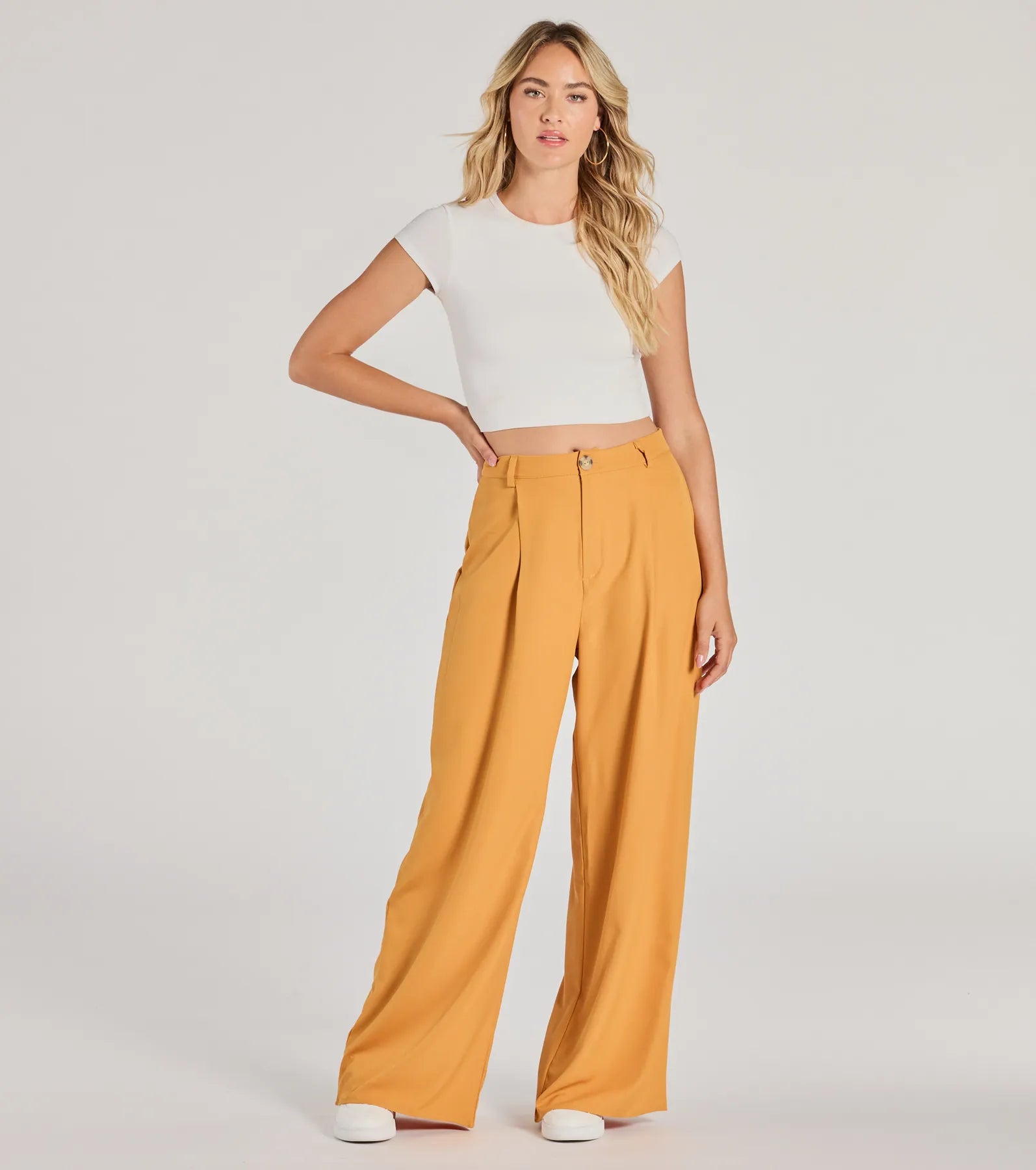 Posh Play High Rise Wide Leg Trouser Pants