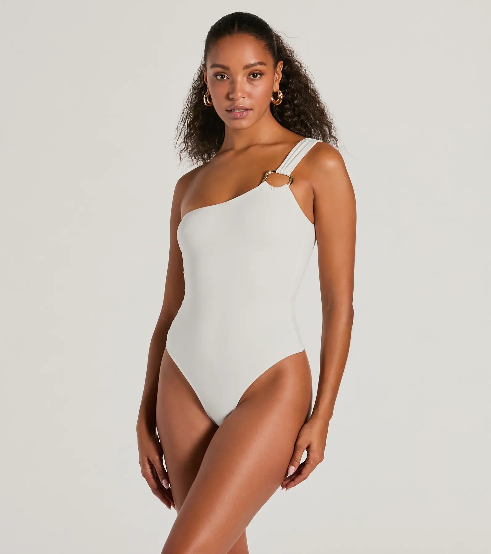 Perfect Piece One-Shoulder Hoop Bodysuit