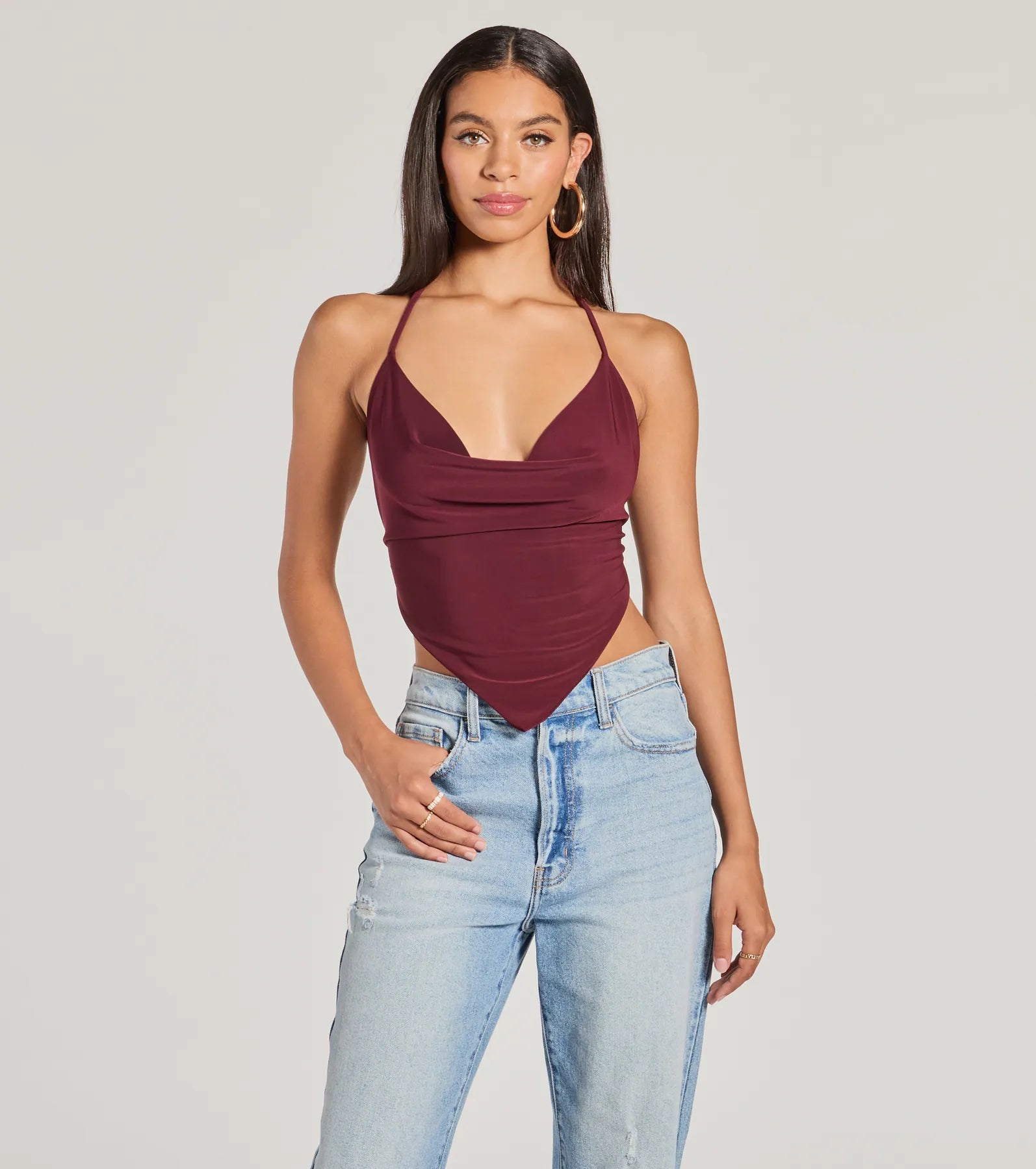 Sunny Day Cute Halter Open Back Crop Top