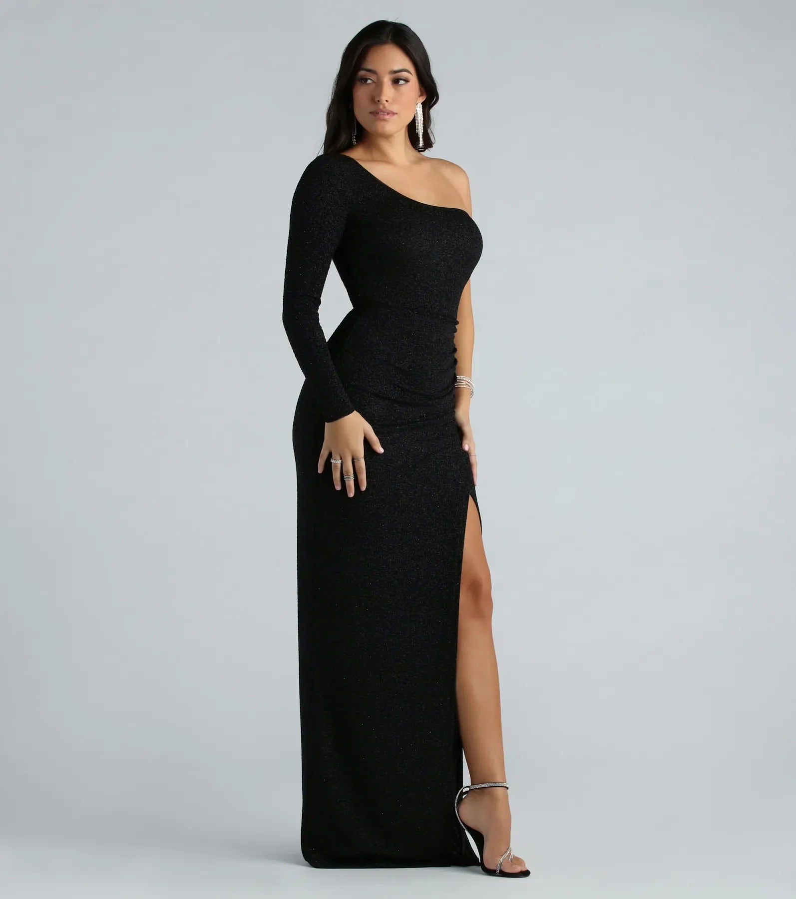 Greta Formal Glitter One Shoulder Dress