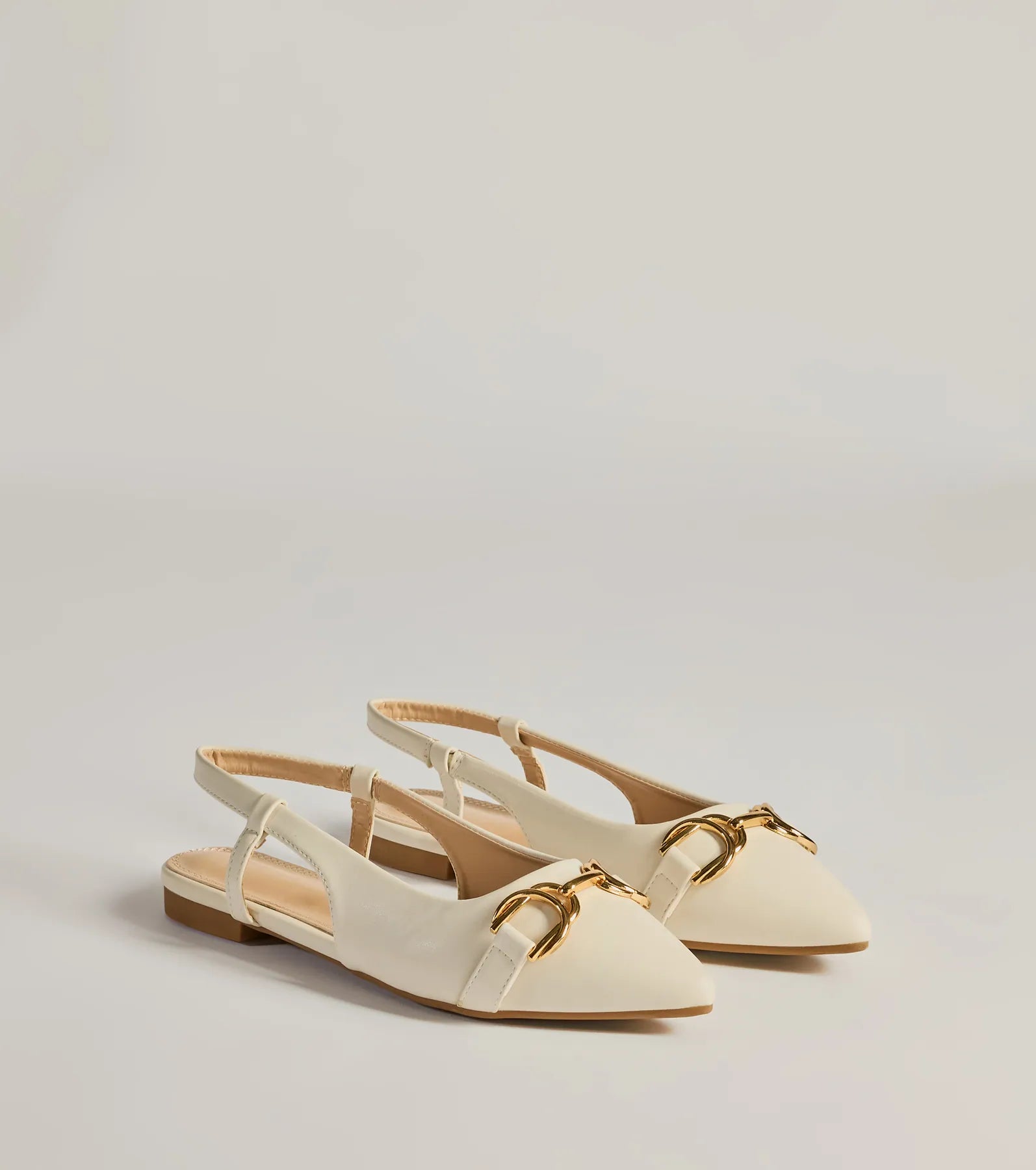 Luxe Allure Pointed-Toe Faux Leather Flats