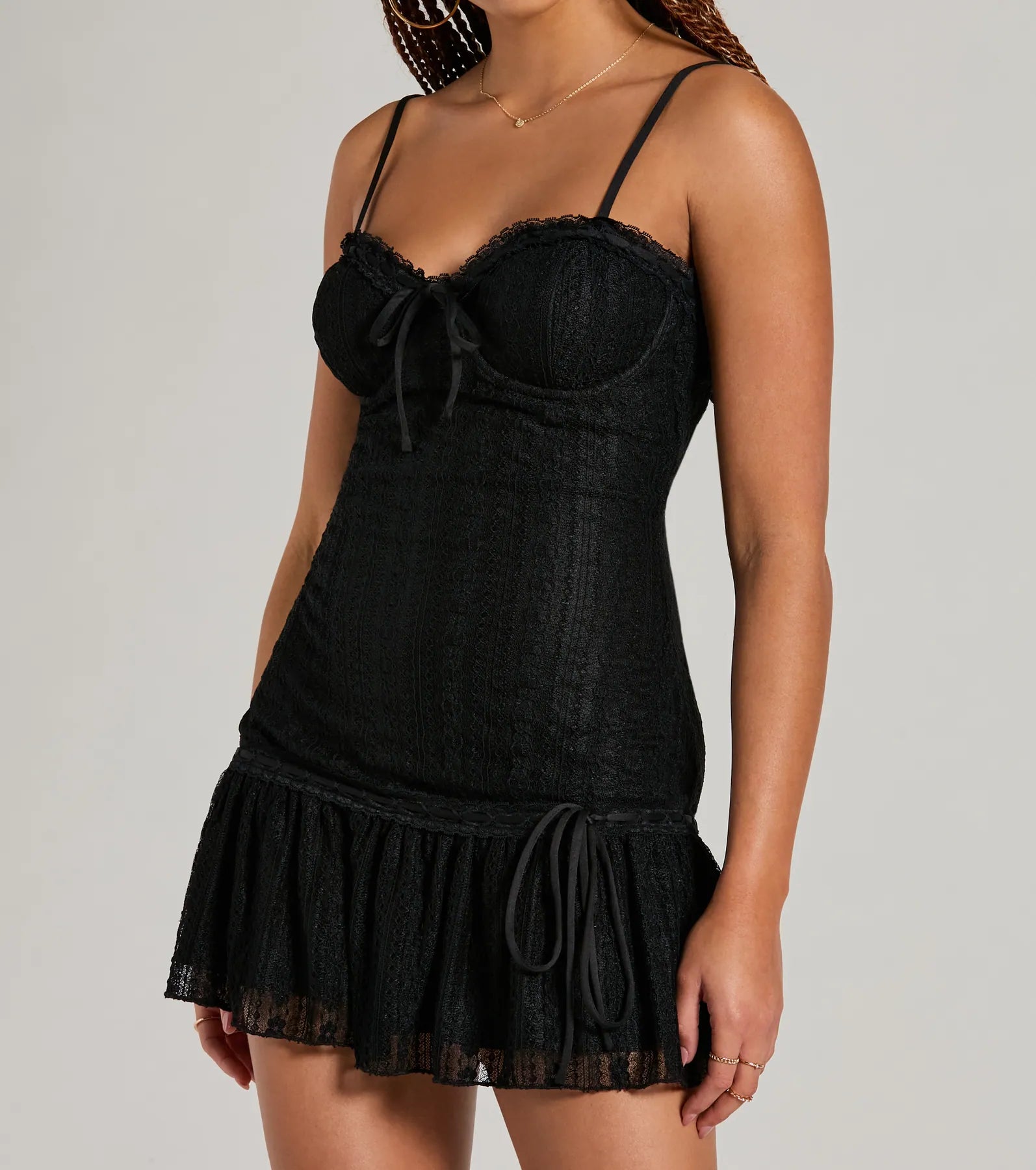 Tempting Allure Sweetheart A-Line Lace Mini Dress