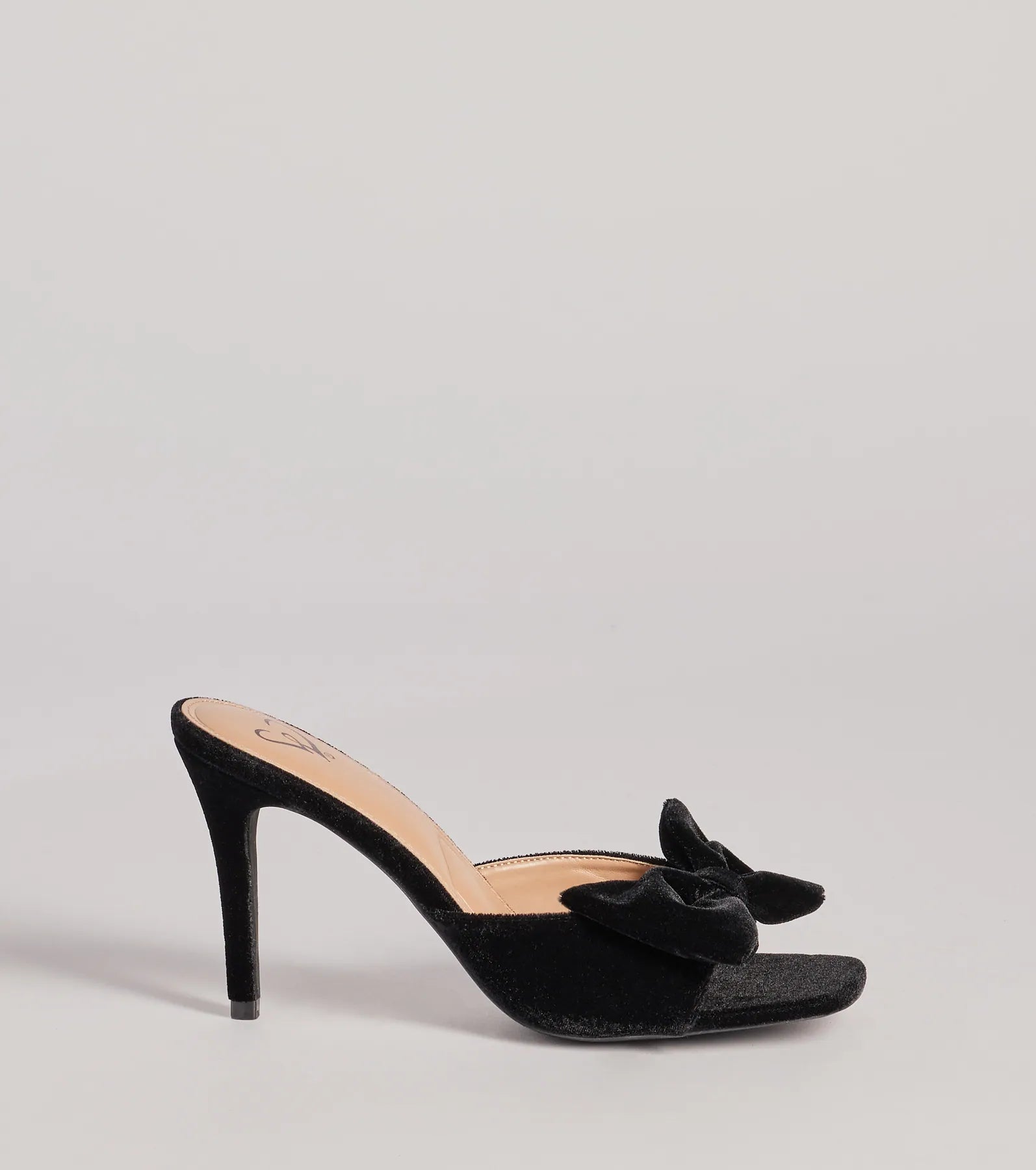 Adorably Luxe Velvet Bow Strap Stiletto Mules