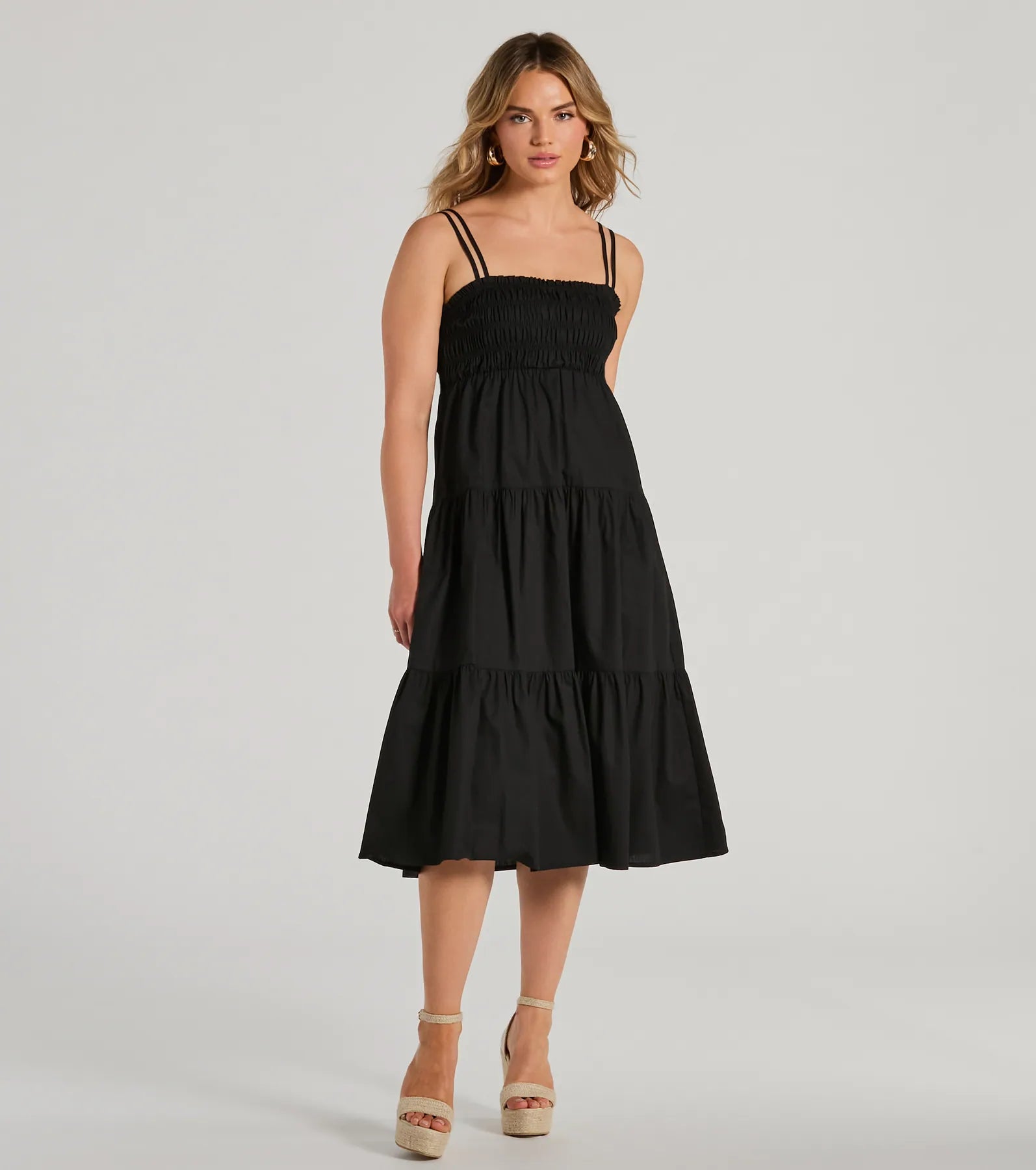 Darling Appeal Sleeveless Ruffled Midi Dress