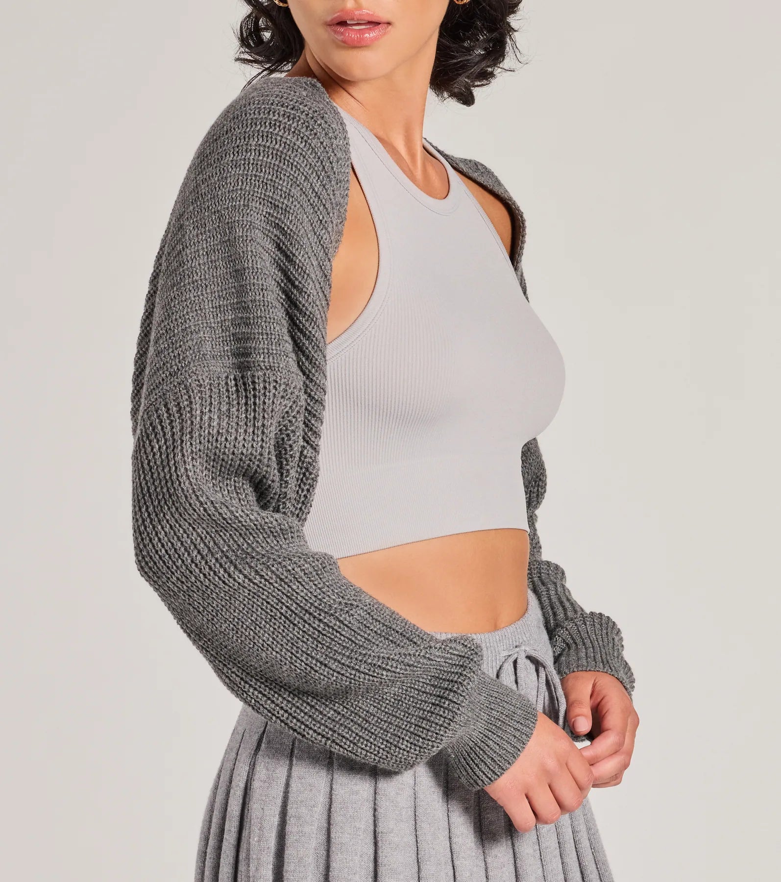 Sweet And Cozy Oversized Knit Sweater Bolero