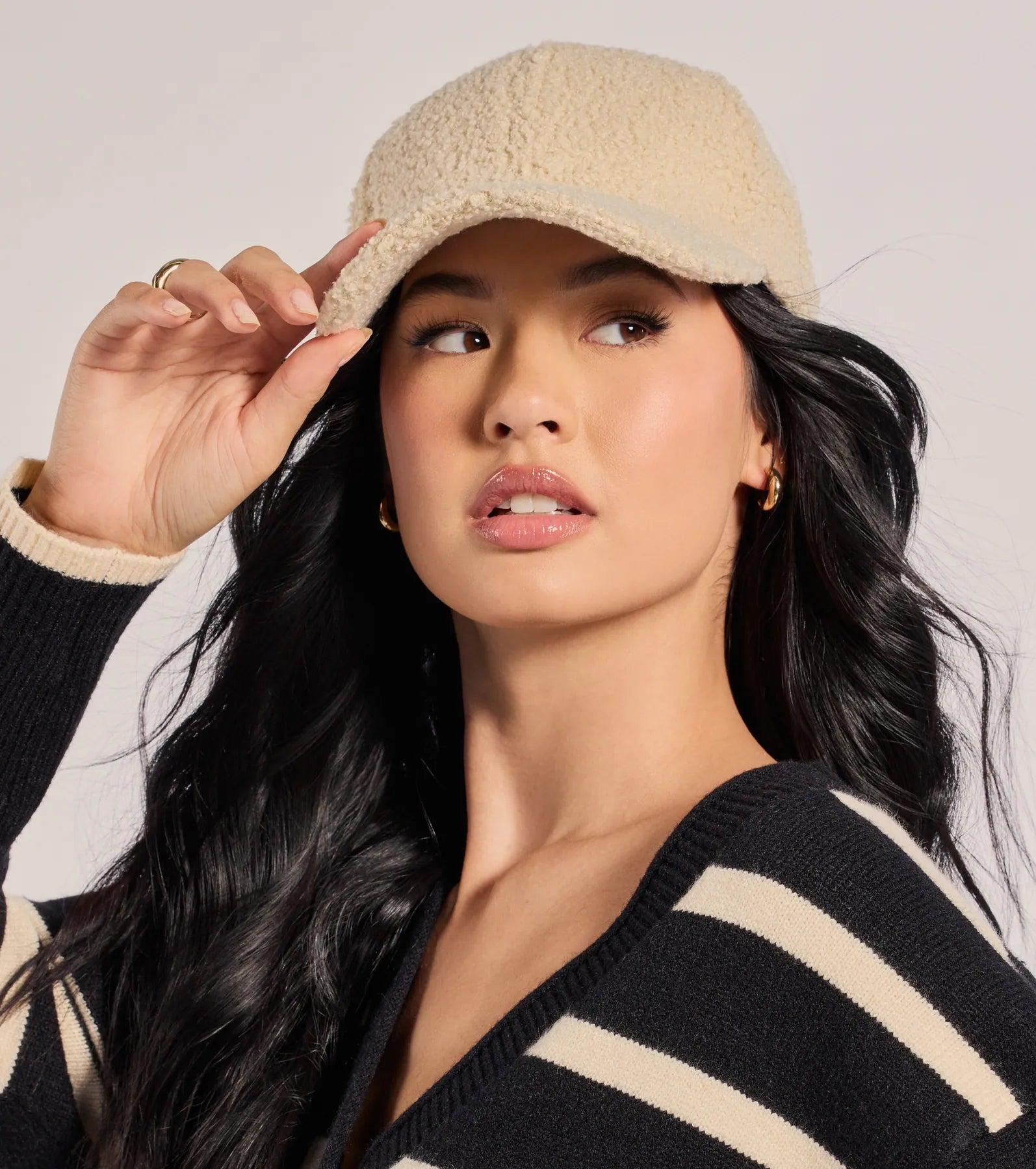 Toasty Vibes Faux Sherpa Baseball Cap