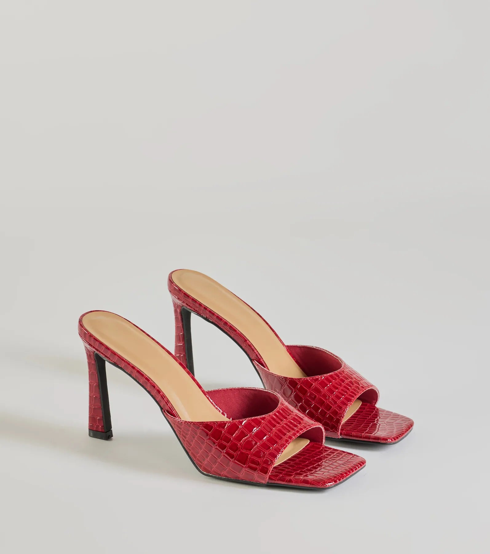 Wildly Sophisticated Faux Croc-Embossed Stiletto Mules