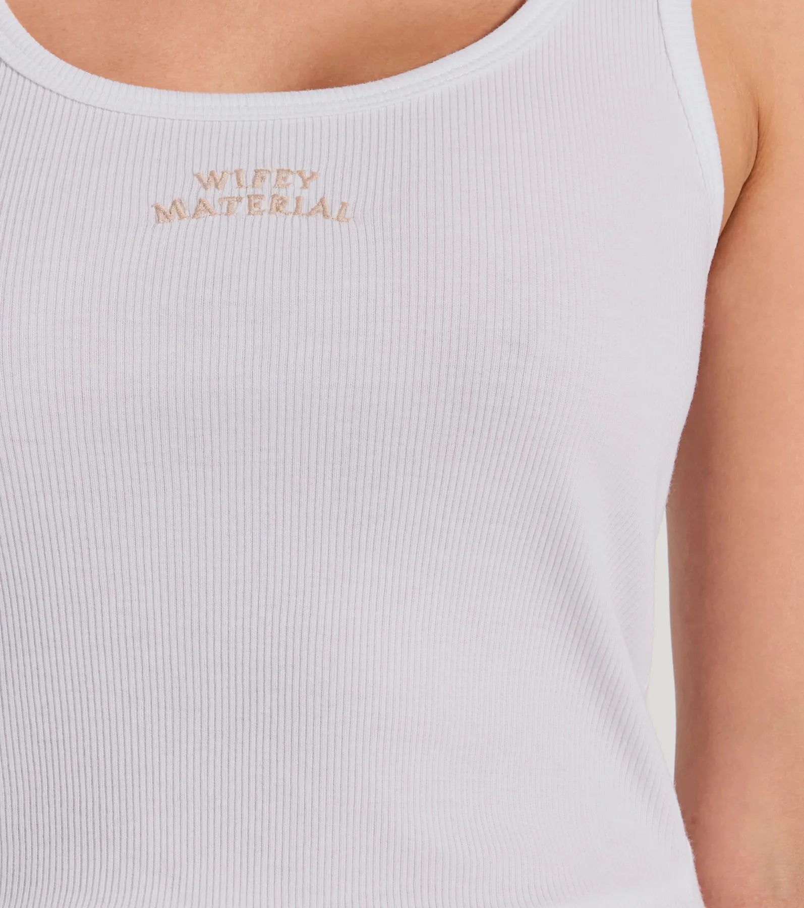 Wifey Material Scoop Neck Tank Crop Top