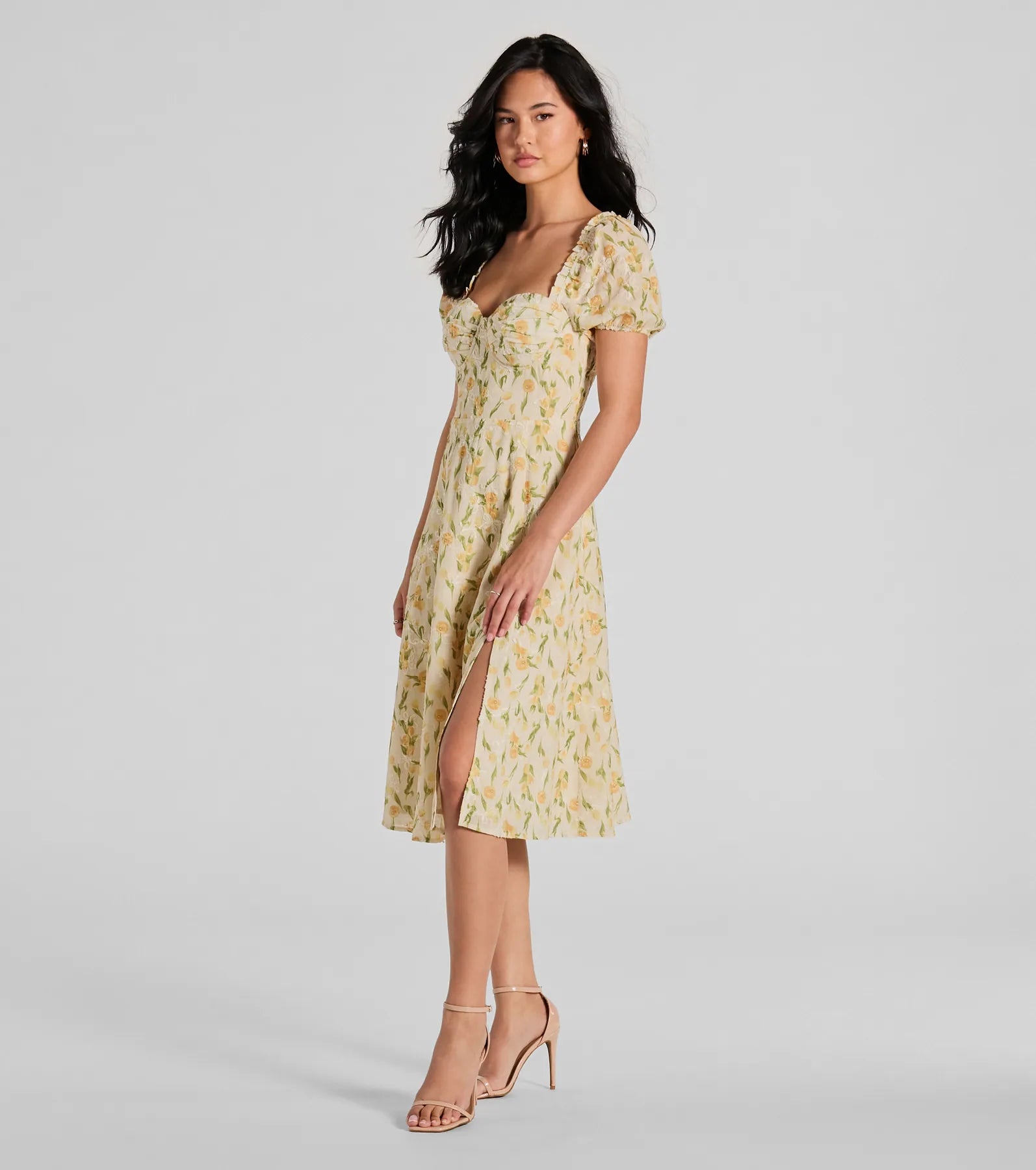 When Life Gives You Lemons Sweetheart A-Line Midi Dress