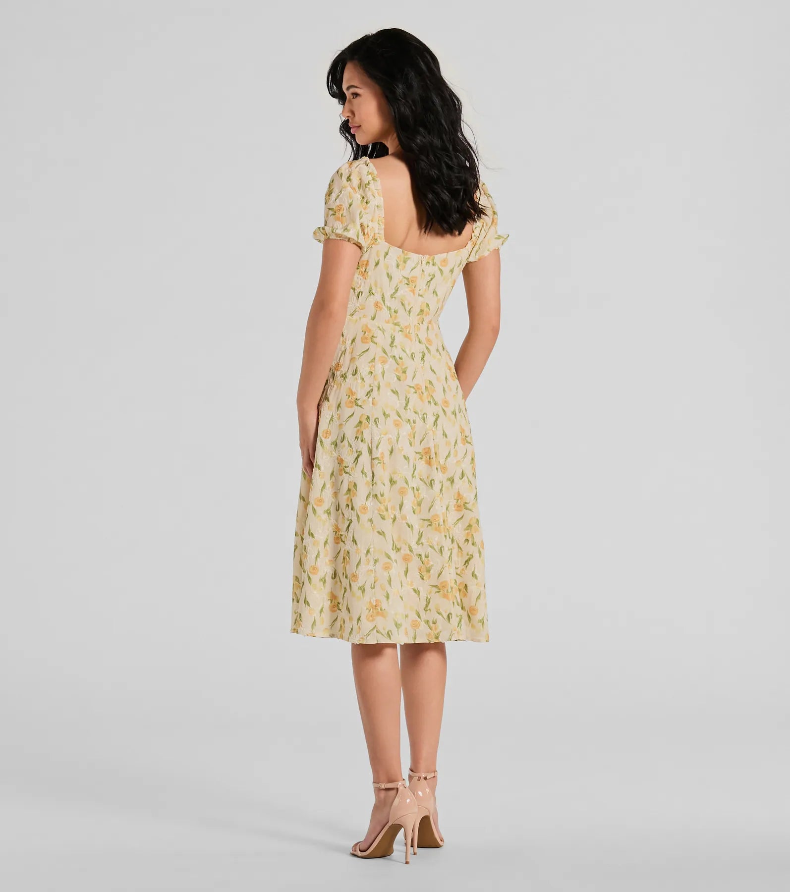 When Life Gives You Lemons Sweetheart A-Line Midi Dress