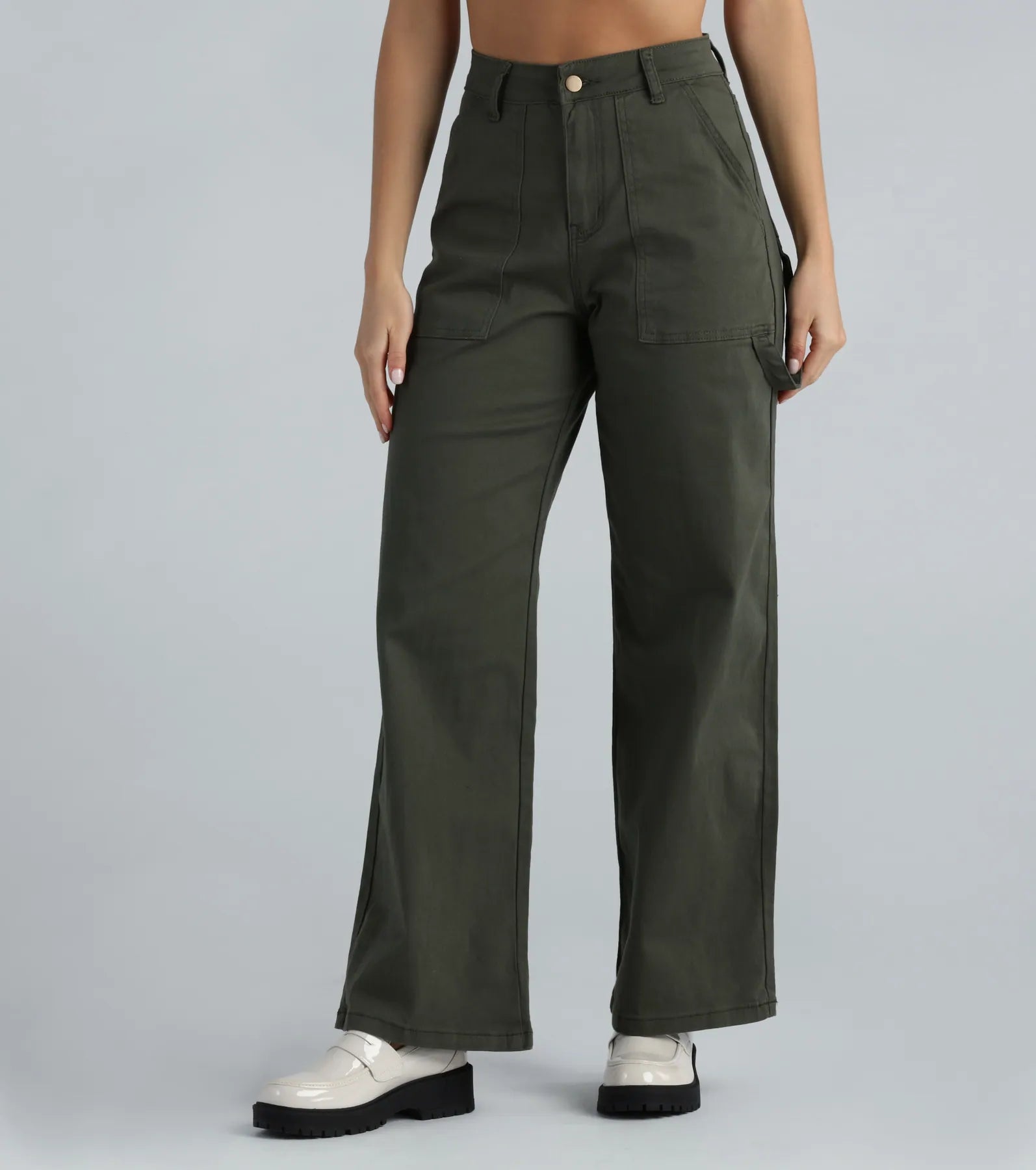 High-Rise Wide-Leg Carpenter Pants