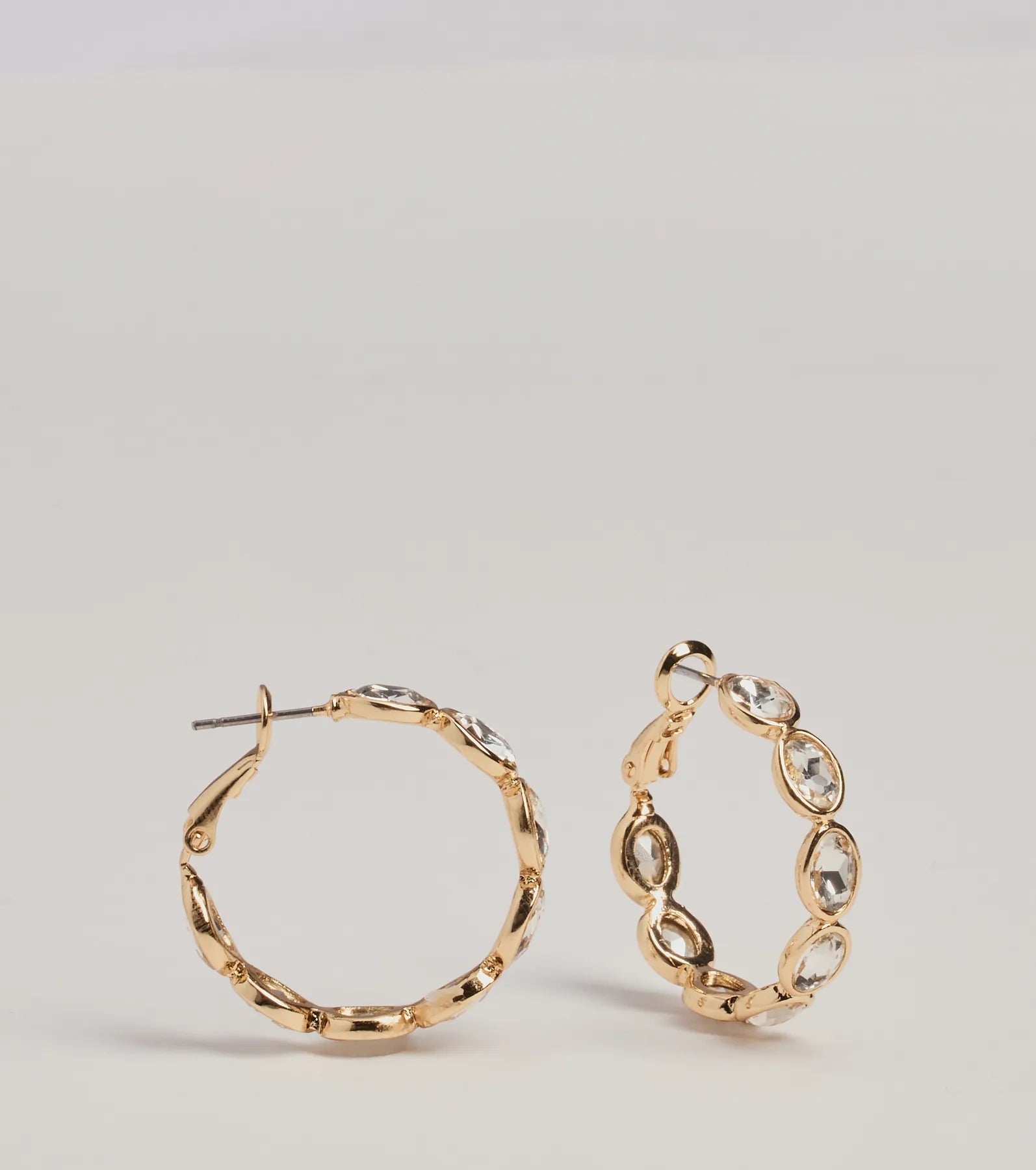 Perfect Shine Rhinestone Hoop Earrings