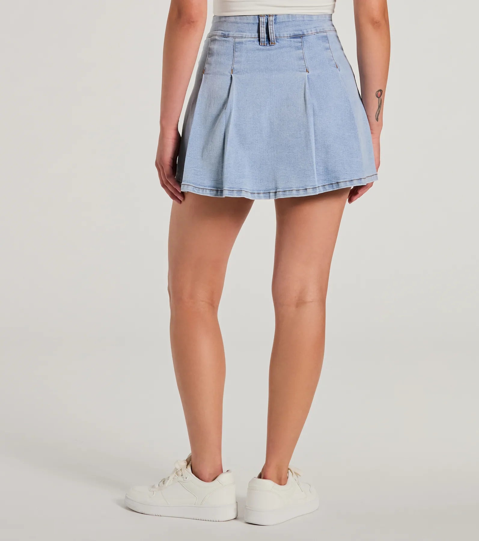 Exceptional Darling High-Rise Pleat Denim Mini Skirt