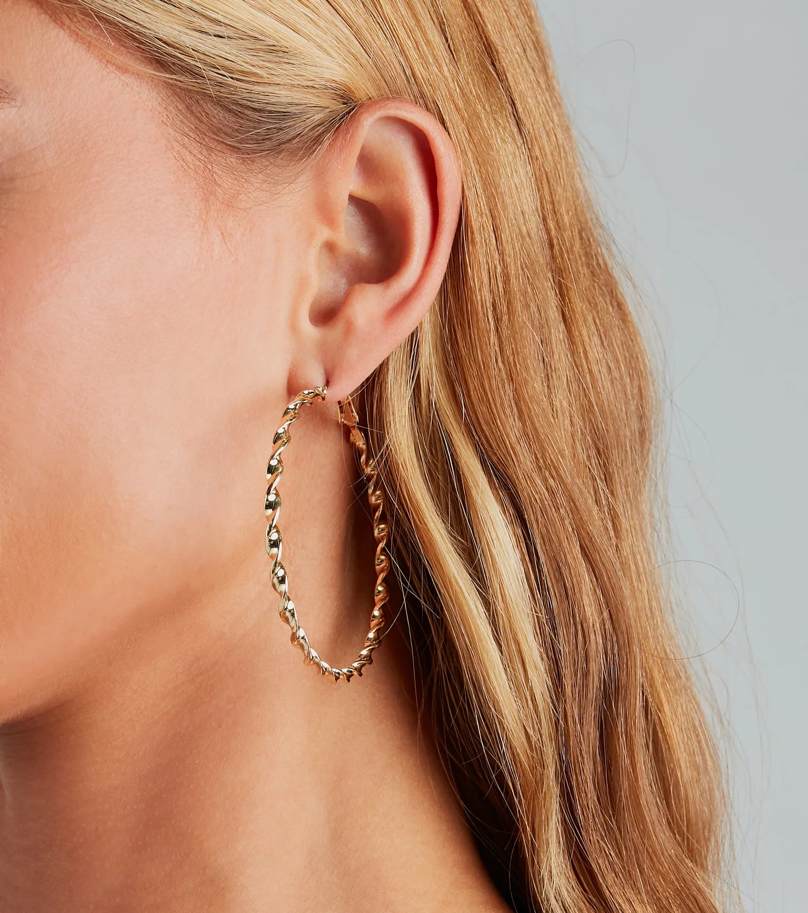 Sophisticated Pair Braided Hoop Earrings