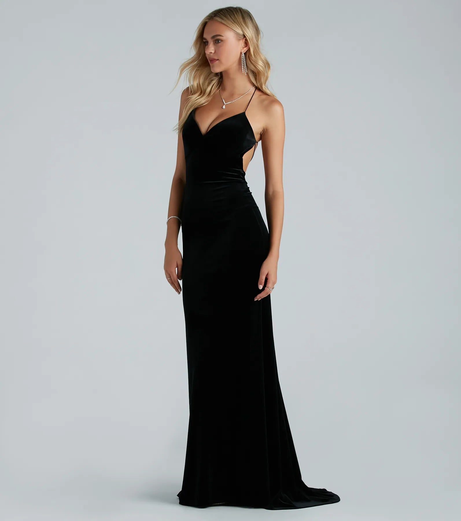 Brenda Formal Velvet Strappy Mermaid Dress