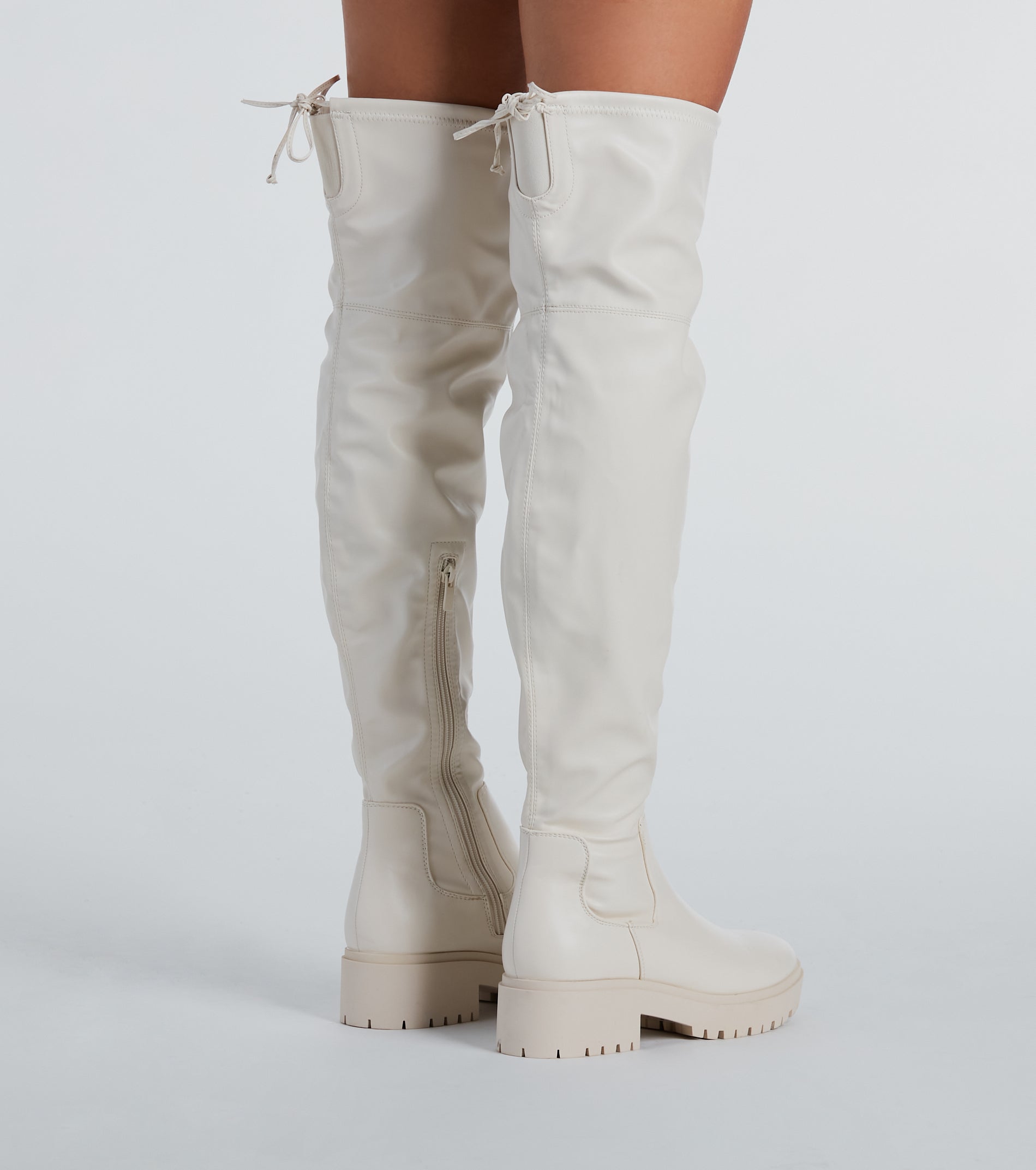 Stomp It Up Thigh-High Lug Boots