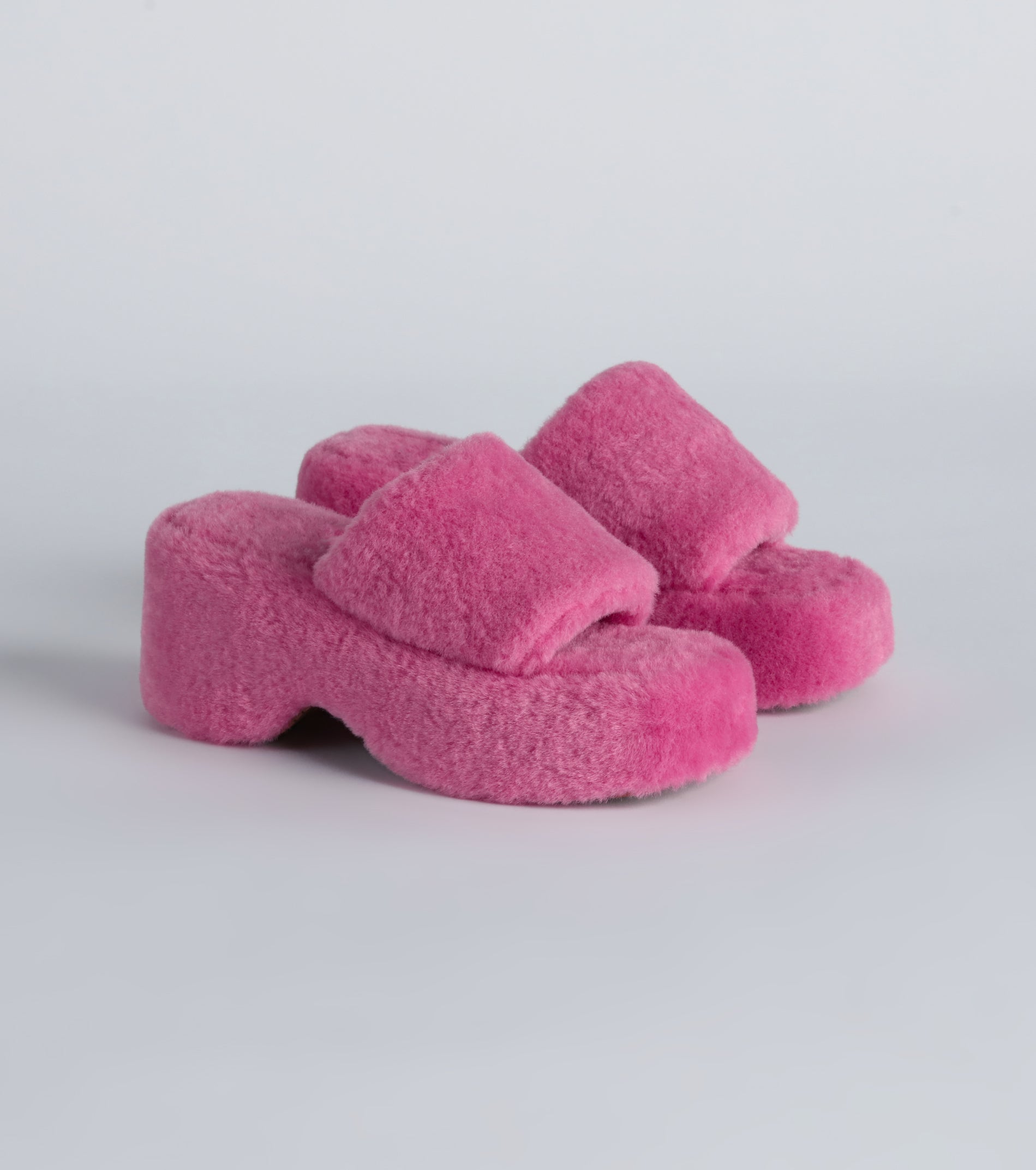 Hello Fabulous Fuzzy Platform Slippers