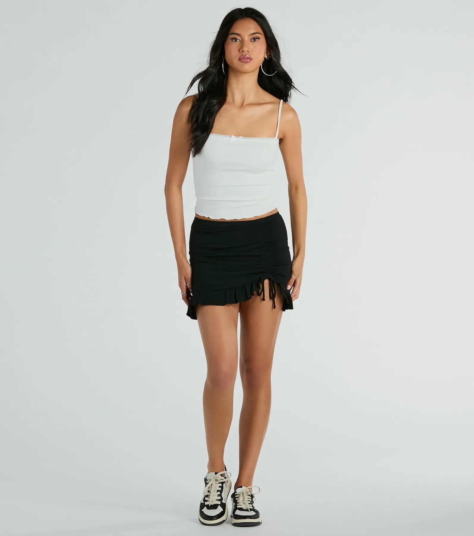 Made Ya Wink Mid-Rise Ruffle Mini Skirt