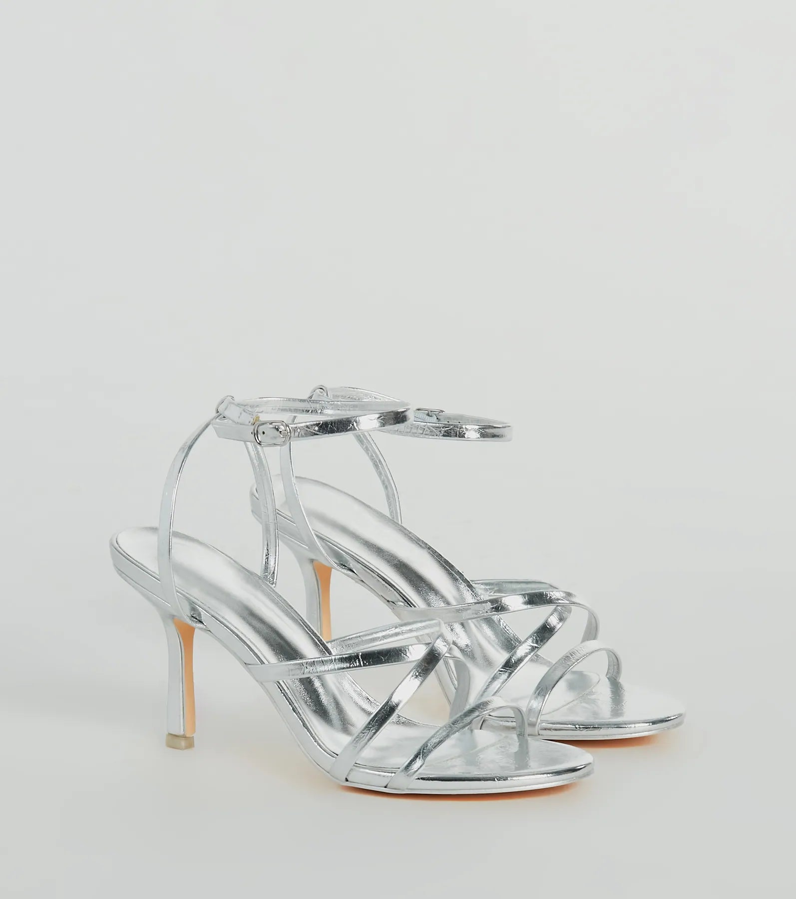 Ahead Of The Crowd Strappy Metallic Stiletto Heels