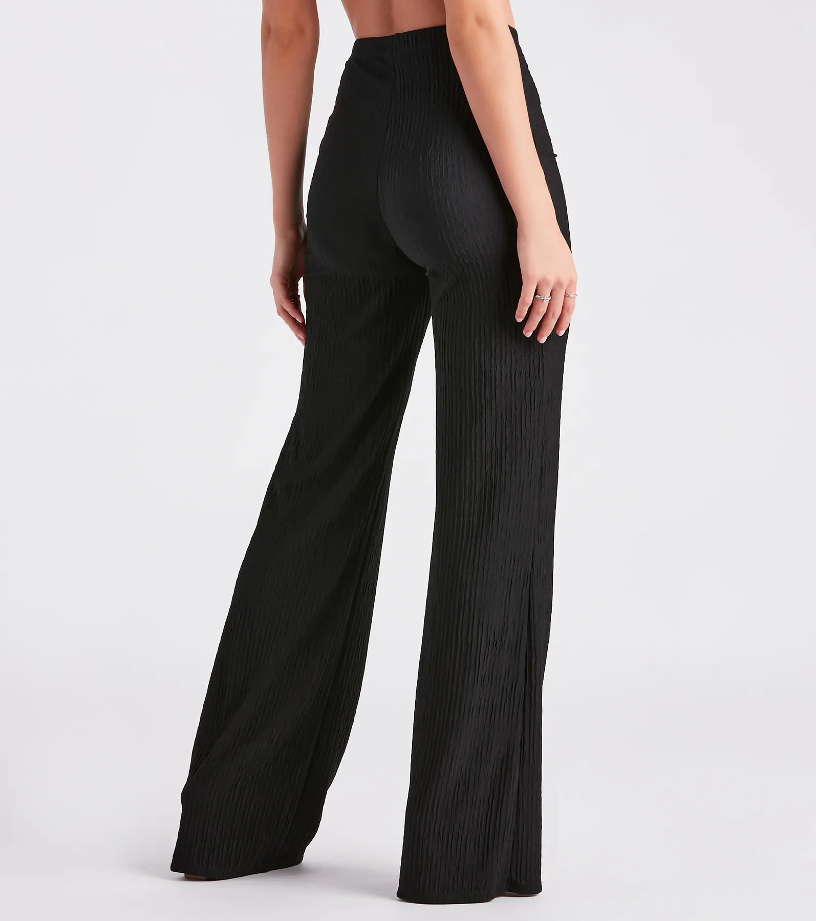 Two For The Show Texture Knit Wide Leg Pants