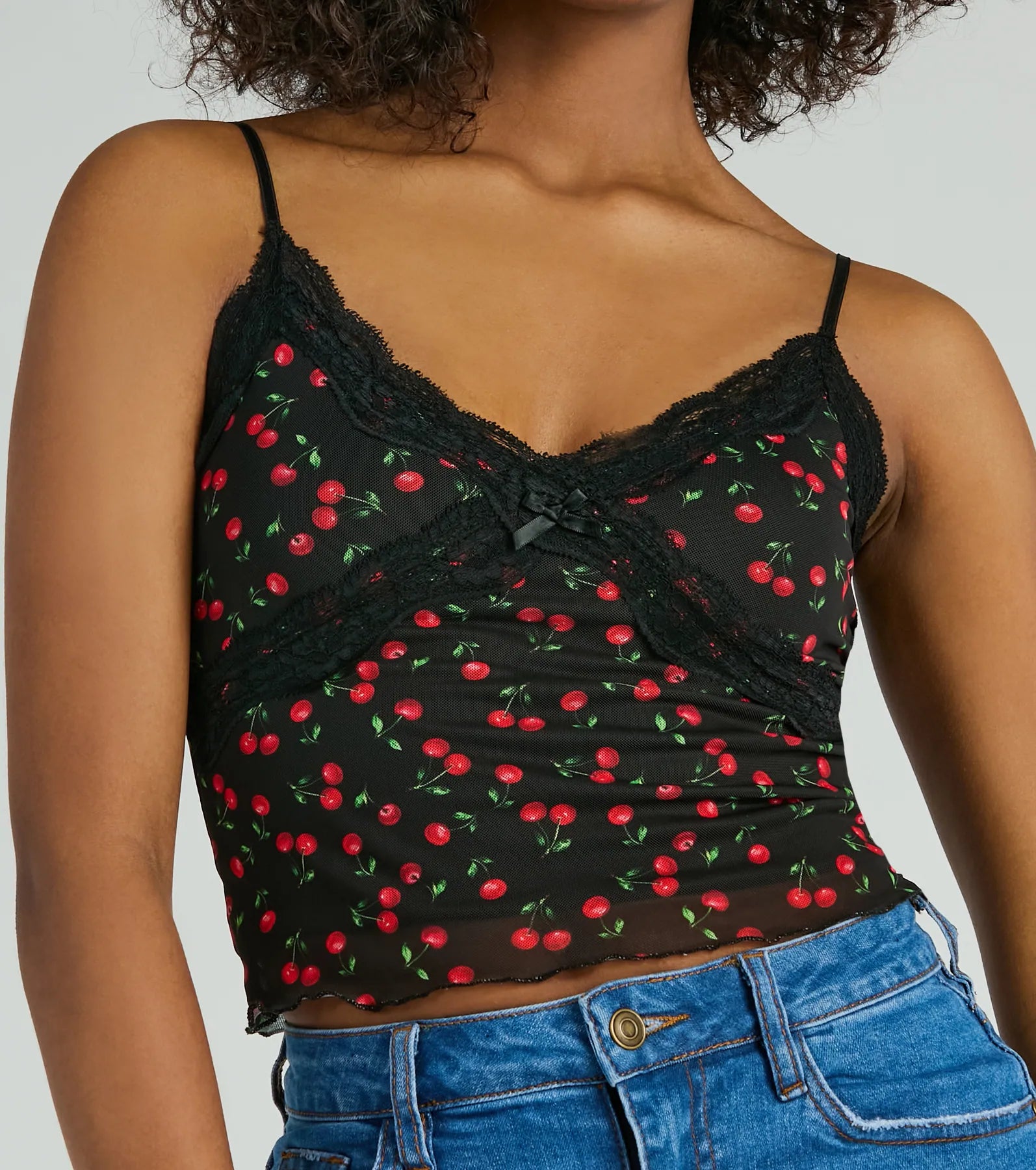 Taste Of Cherry Lace Cami Tank Top