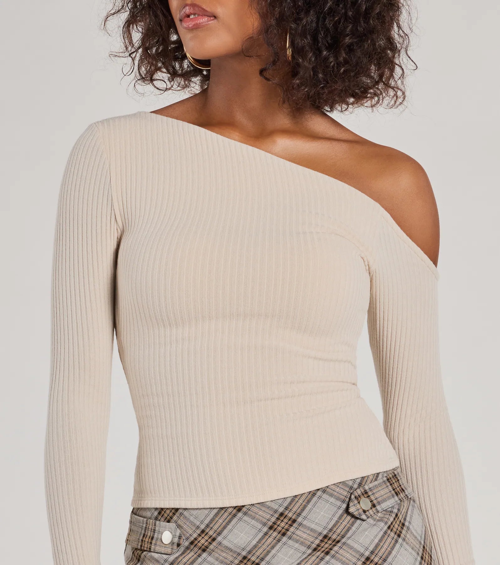 Cozy Trend Hacci Knit Off-Shoulder Long Sleeve Top