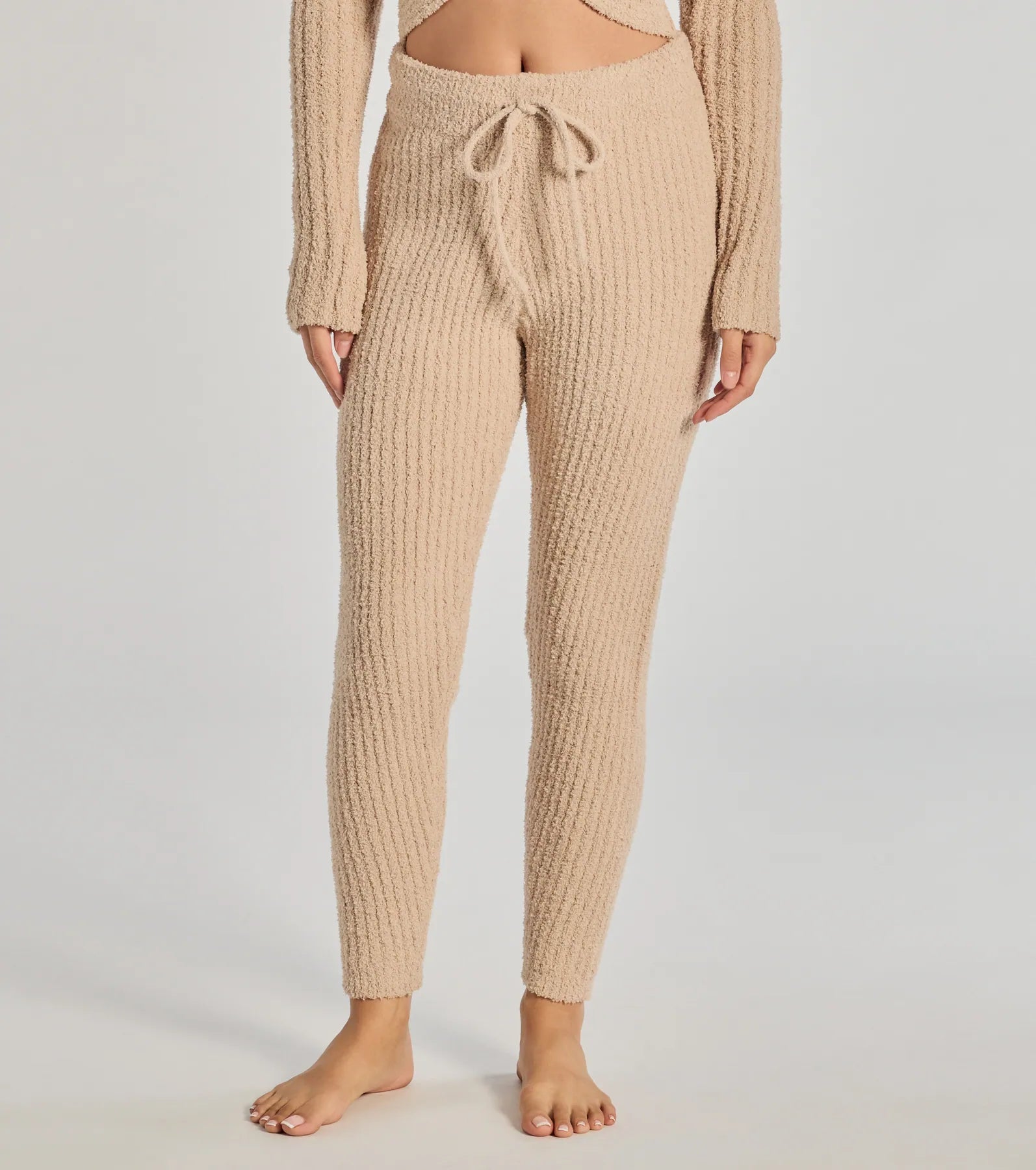 Cozy Life Chenille Knit Tie-Waist Joggers