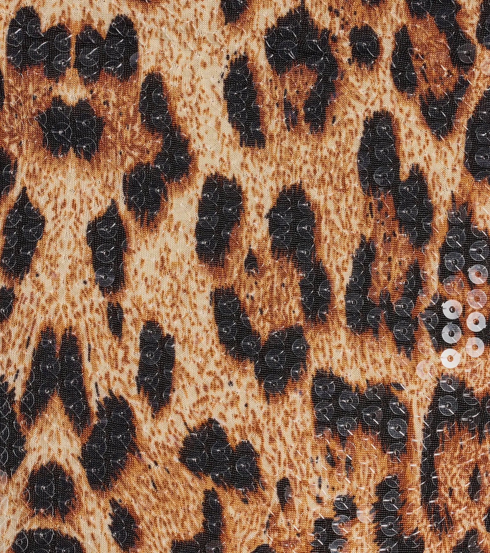 Wild Sparkle Leopard Print Sequin Crop Top