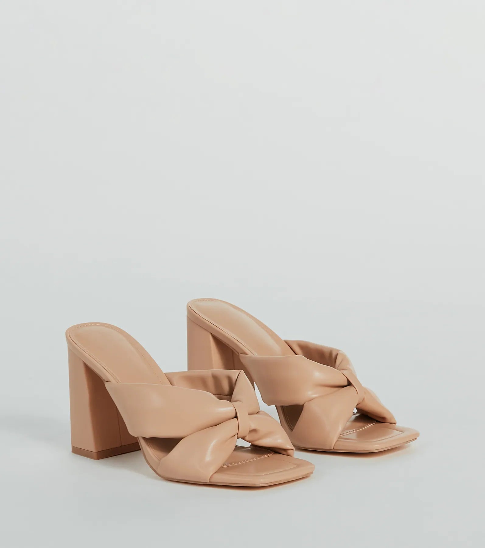 Always Chic Puffy Strap Faux Leather Mules